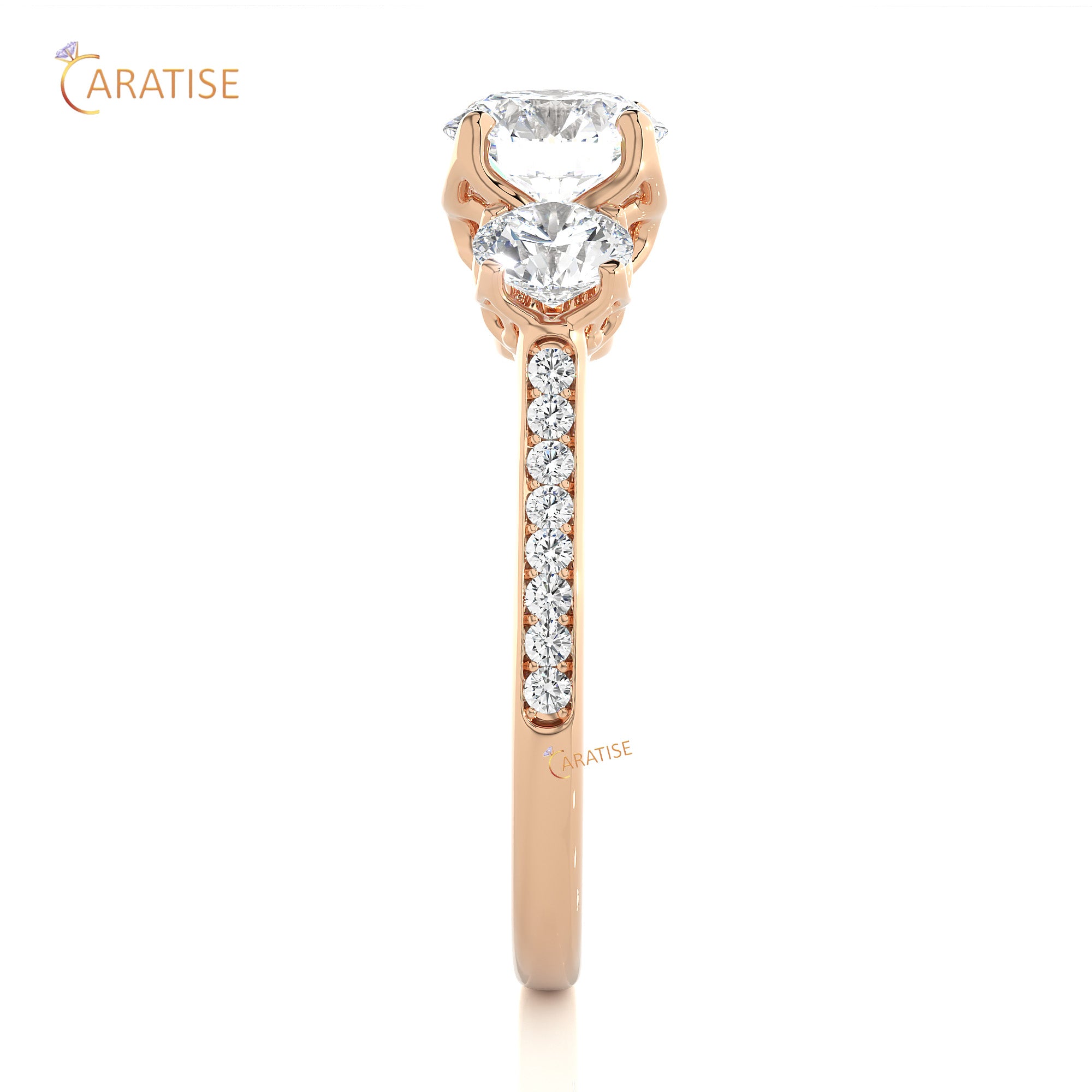 1.80 TDW Round Cut Engagement Moissanite Diamond Ring 925 Silver