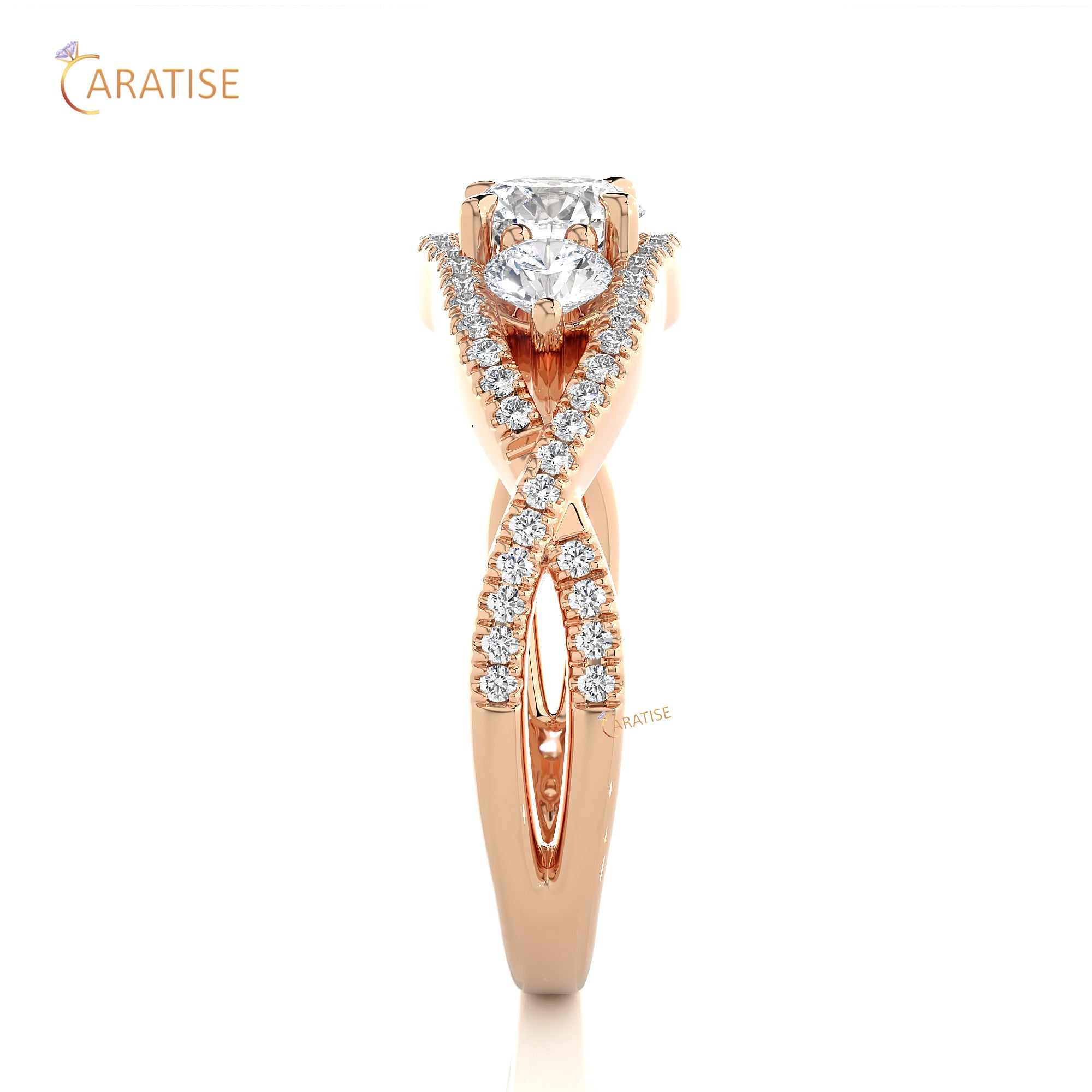 1.07 TDW Round Cut Engagement Moissanite Diamond Ring 925 Silver