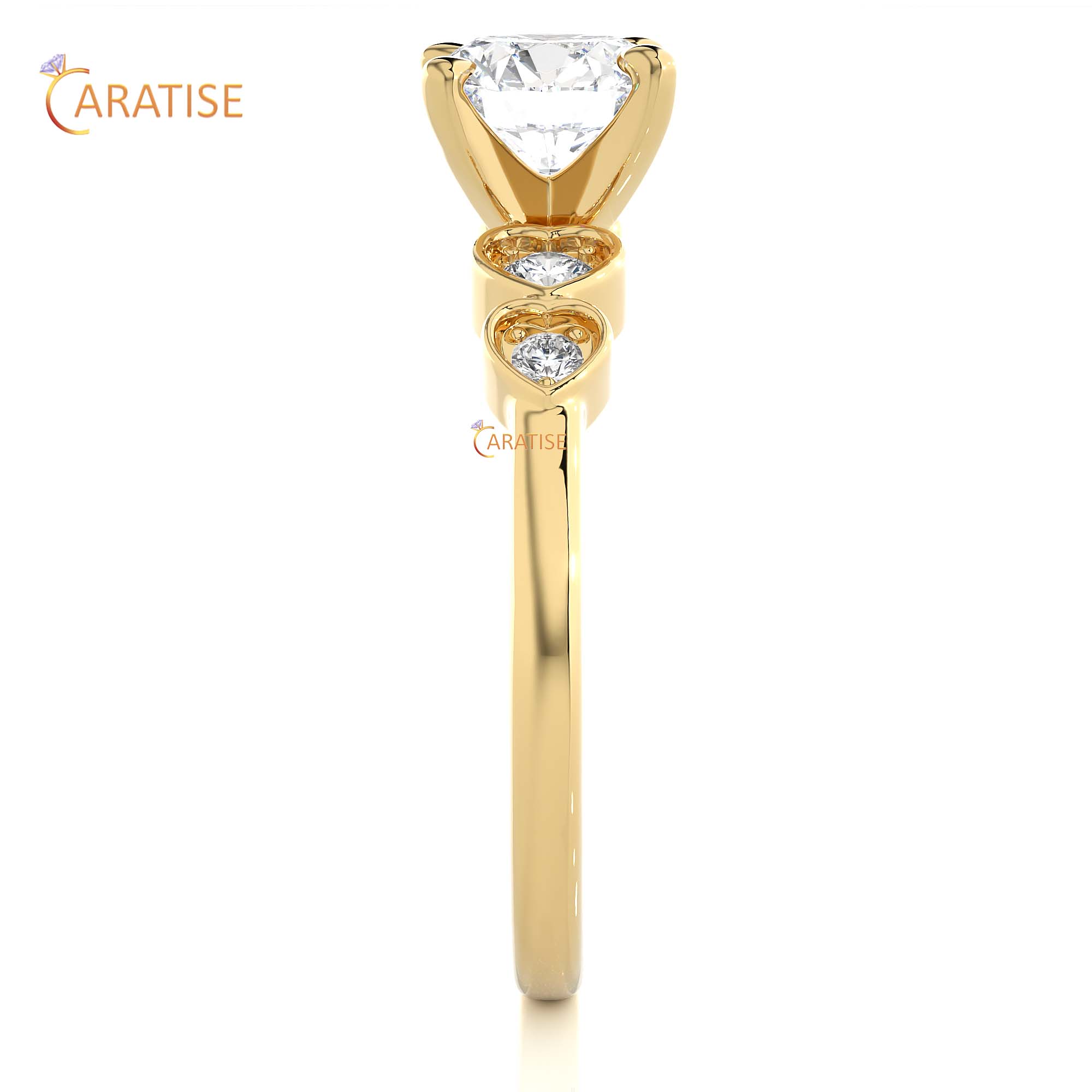 1.21 TDW Round Cut Engagement Moissanite Diamond Ring 925 Silver