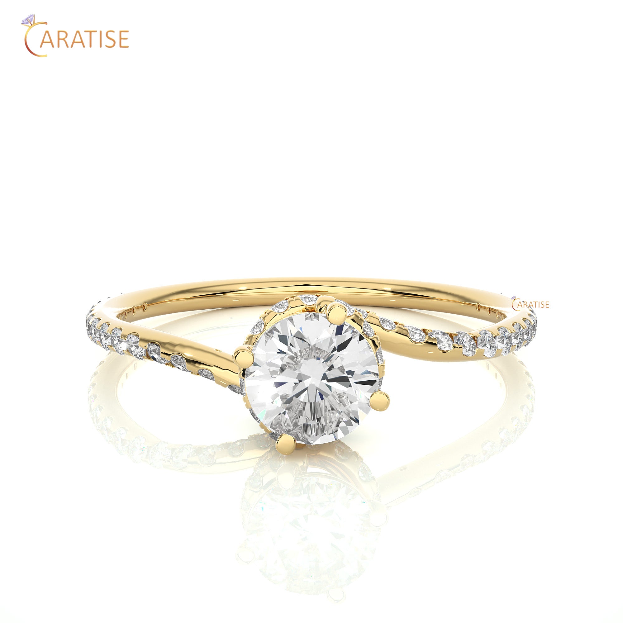 0.84 TDW Round Cut Engagement Moissanite Diamond Ring 925 Silver