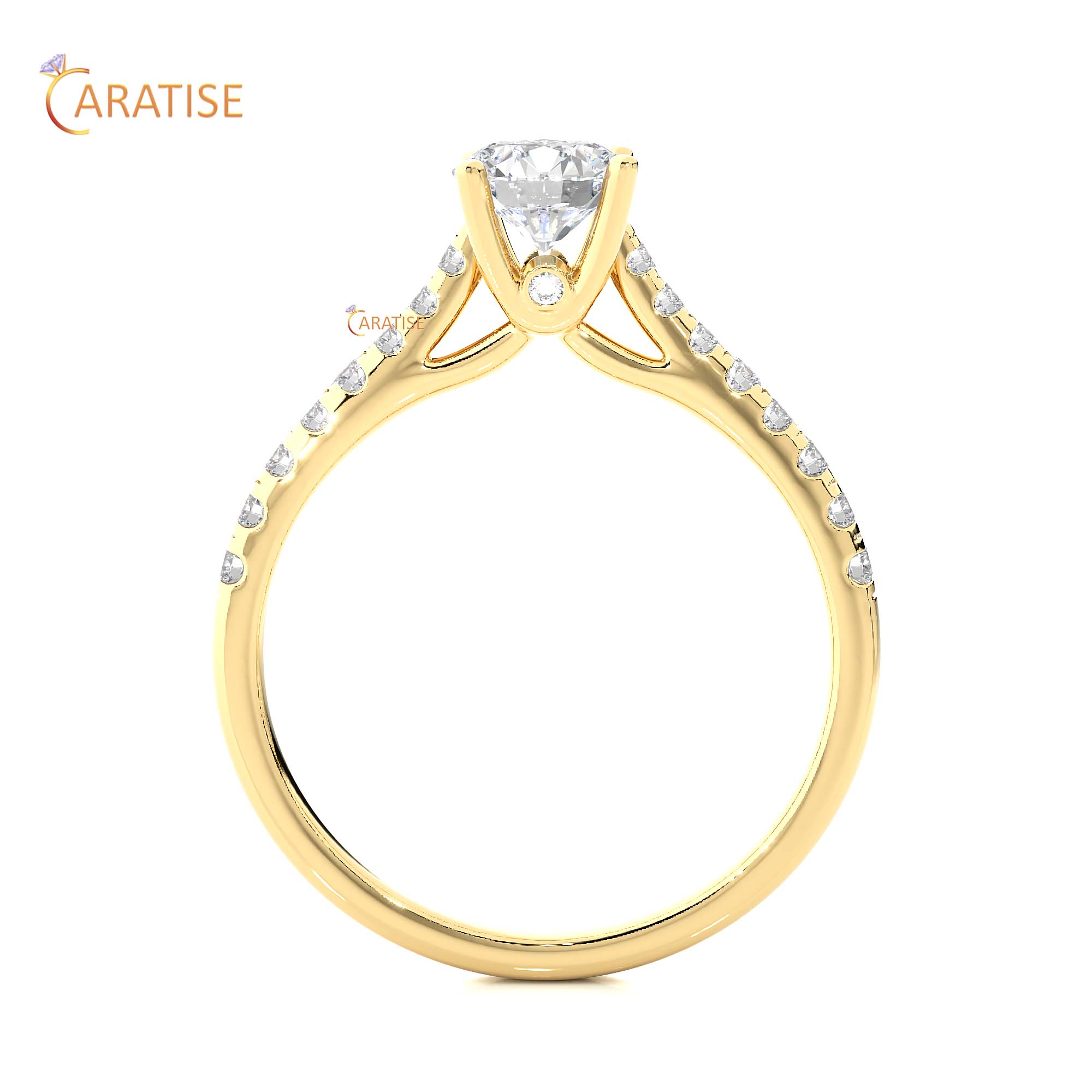 0.85 TDW Round Cut Engagement Moissanite Diamond Ring 925 Silver