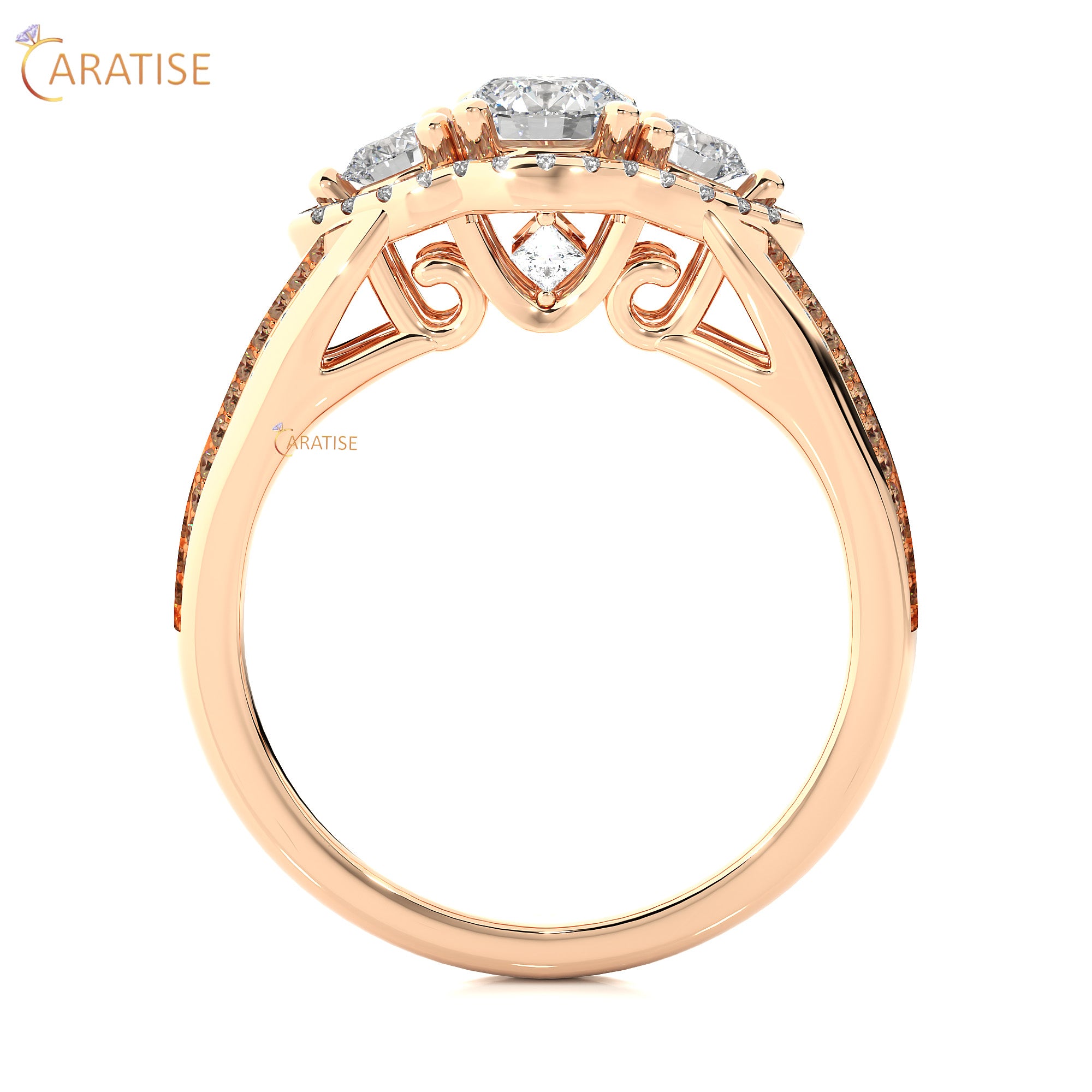 1.14 TDW Round Cut Engagement Moissanite Diamond Ring 925 Silver