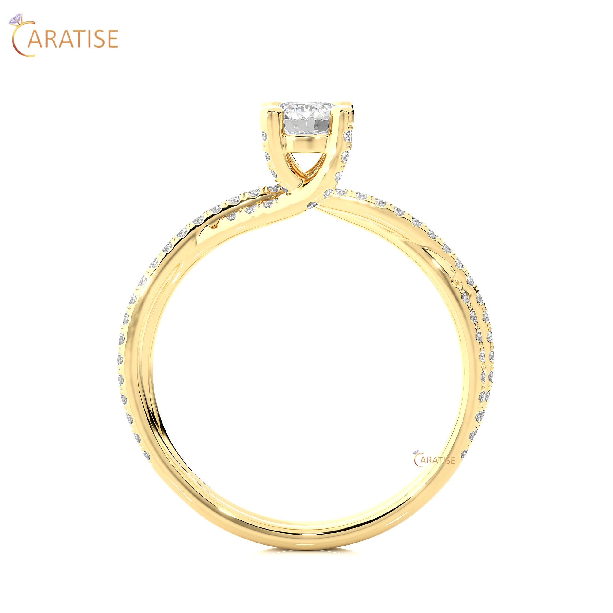 0.74 TDW Round Cut Women's Engagement Diamond Ring