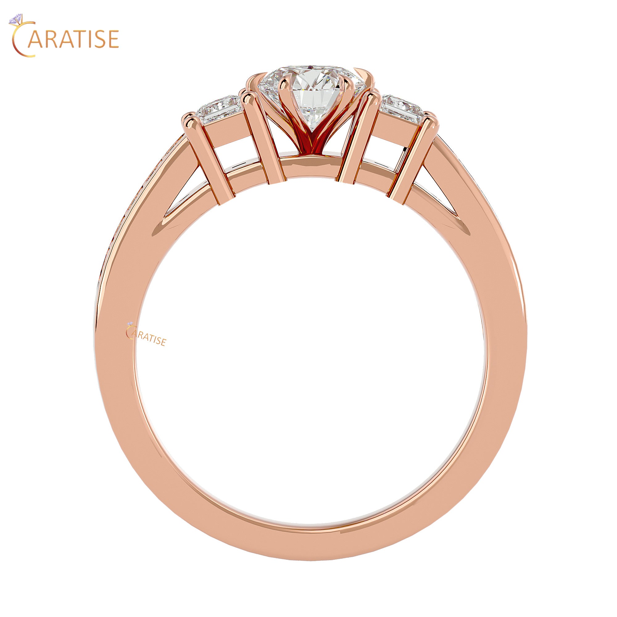 0.85 TDW Round Cut Engagement Moissanite Diamond Ring 925 Silver