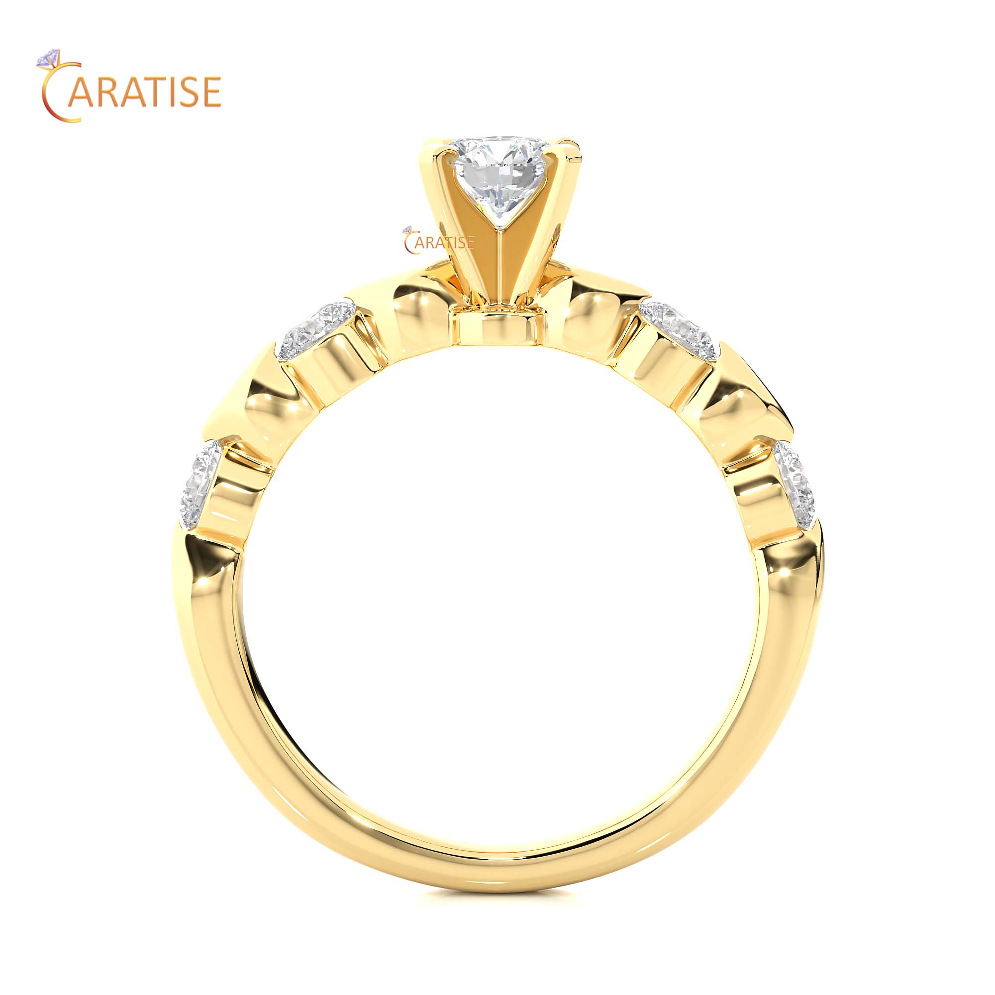 0.90 TDW Round Cut Engagement Moissanite Diamond Ring 925 Silver