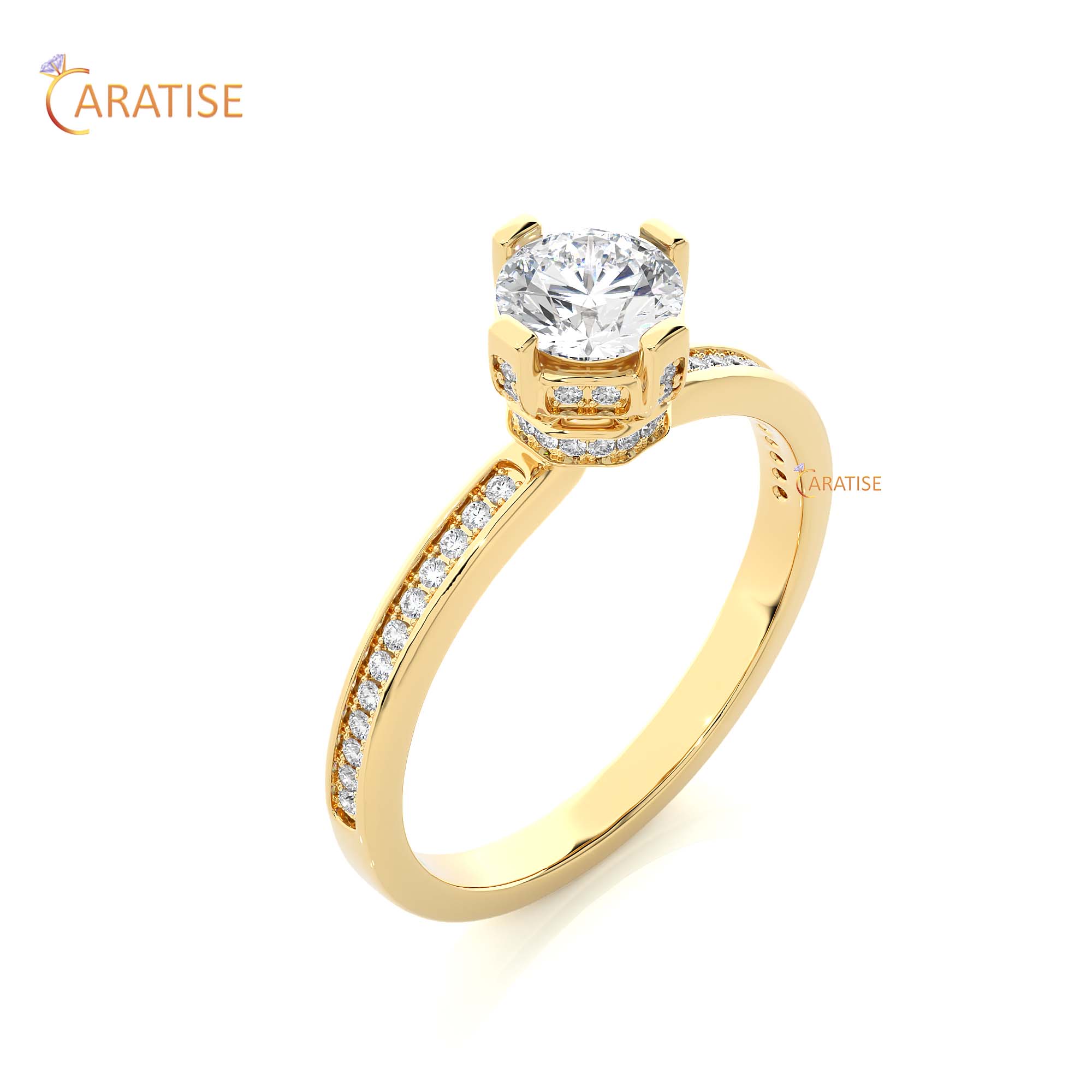 0.78 TDW Round Cut Engagement Moissanite Diamond Ring 925 Silver