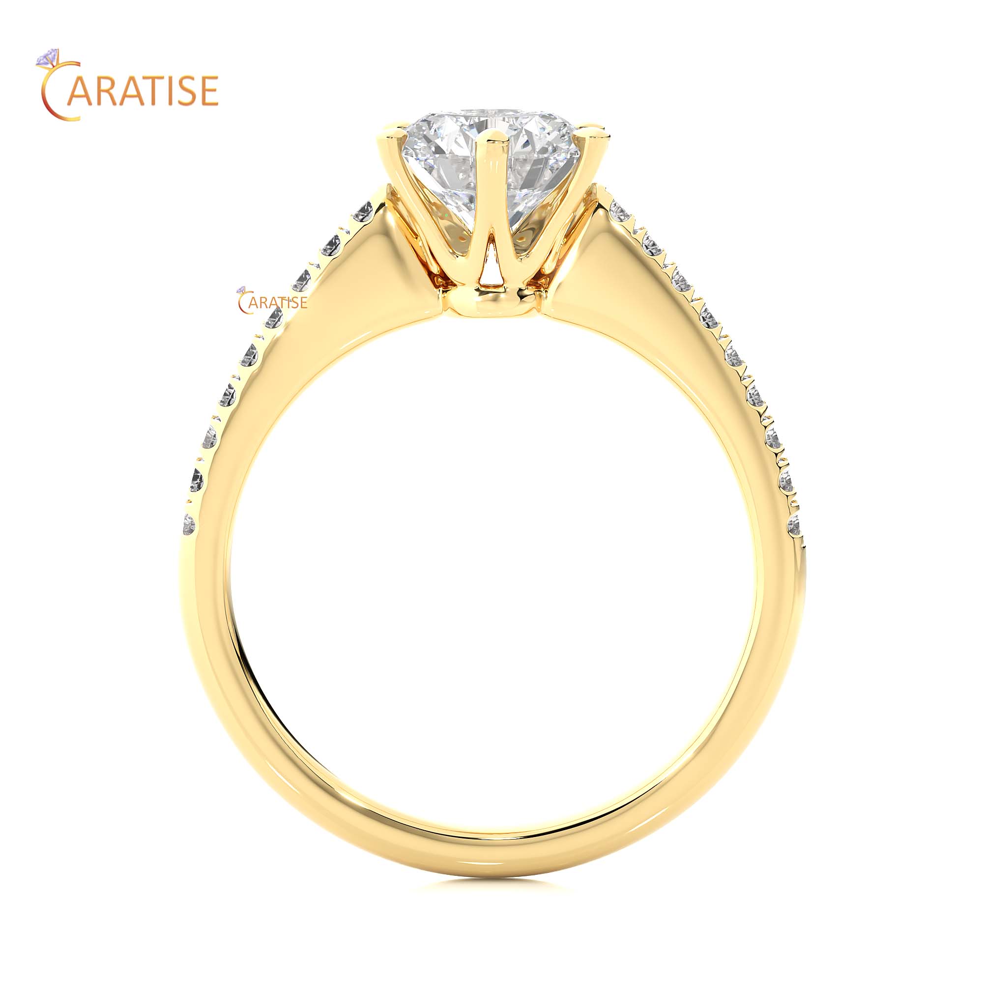 1.47 TDW Round Cut Engagement Moissanite Diamond Ring 925 Silver