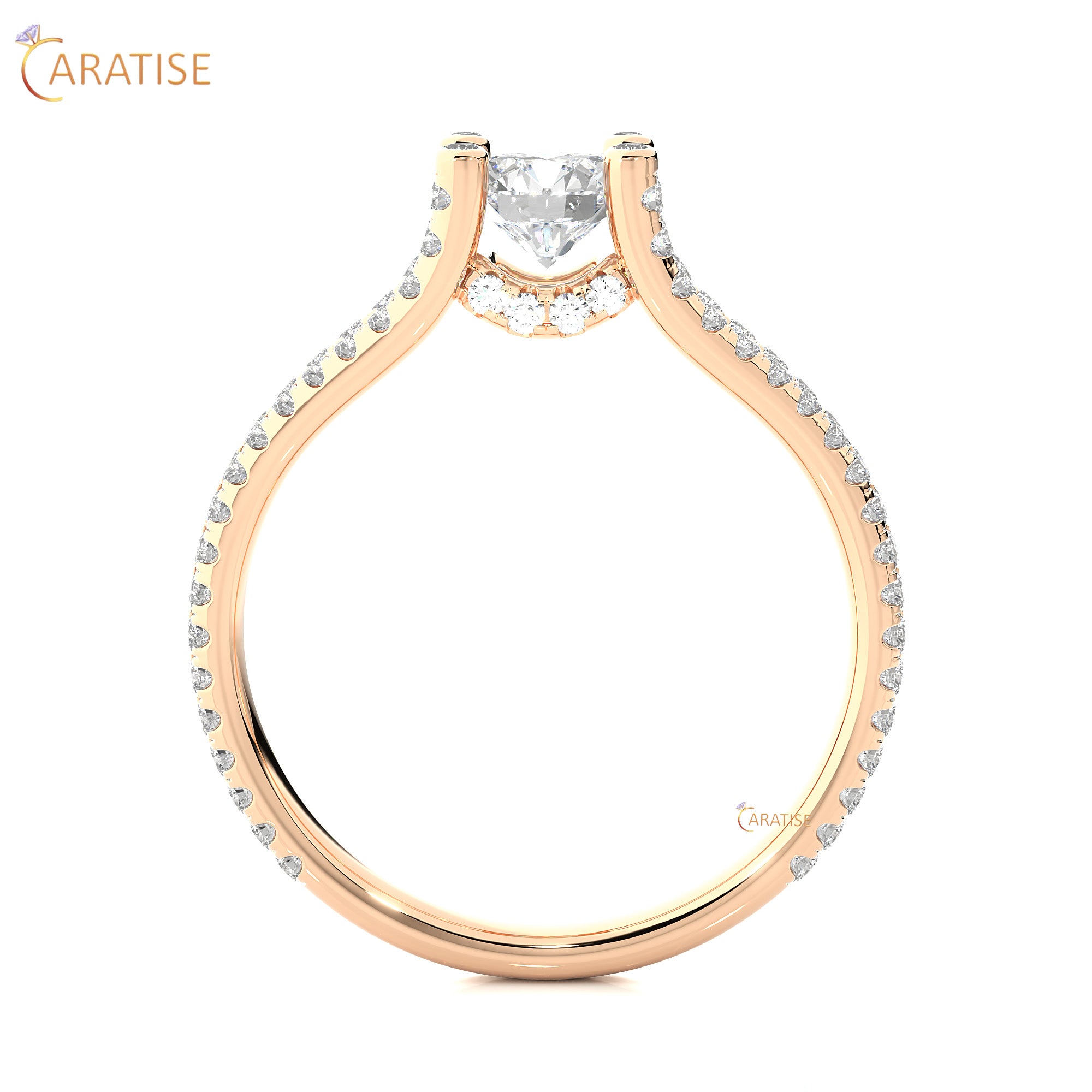 1.08 TDW Round Cut Engagement Moissanite Diamond Ring 925 Silver