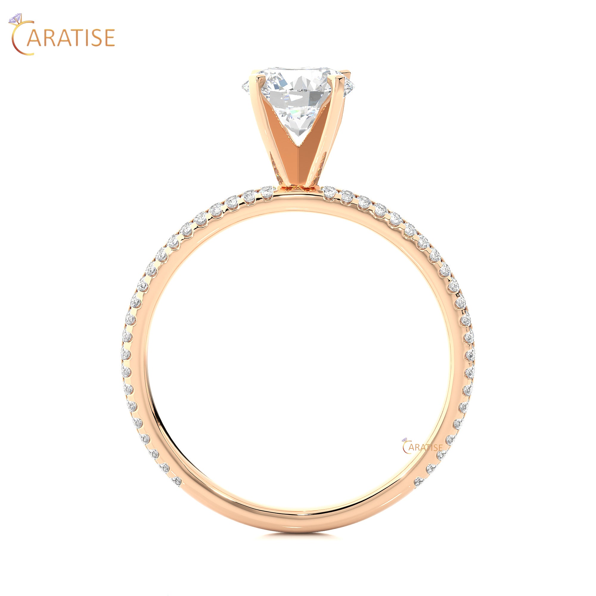 1.14 TDW Round Cut Engagement Moissanite Diamond Ring 925 Silver