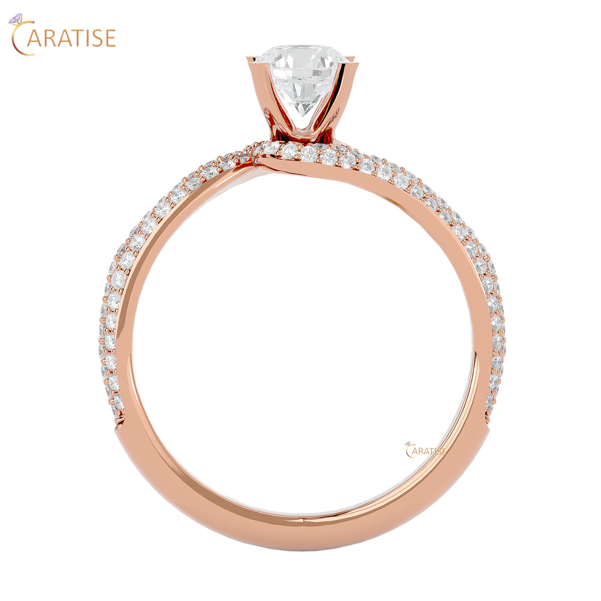 0.87 TDW Round Cut Engagement Moissanite Diamond Ring 925 Silver