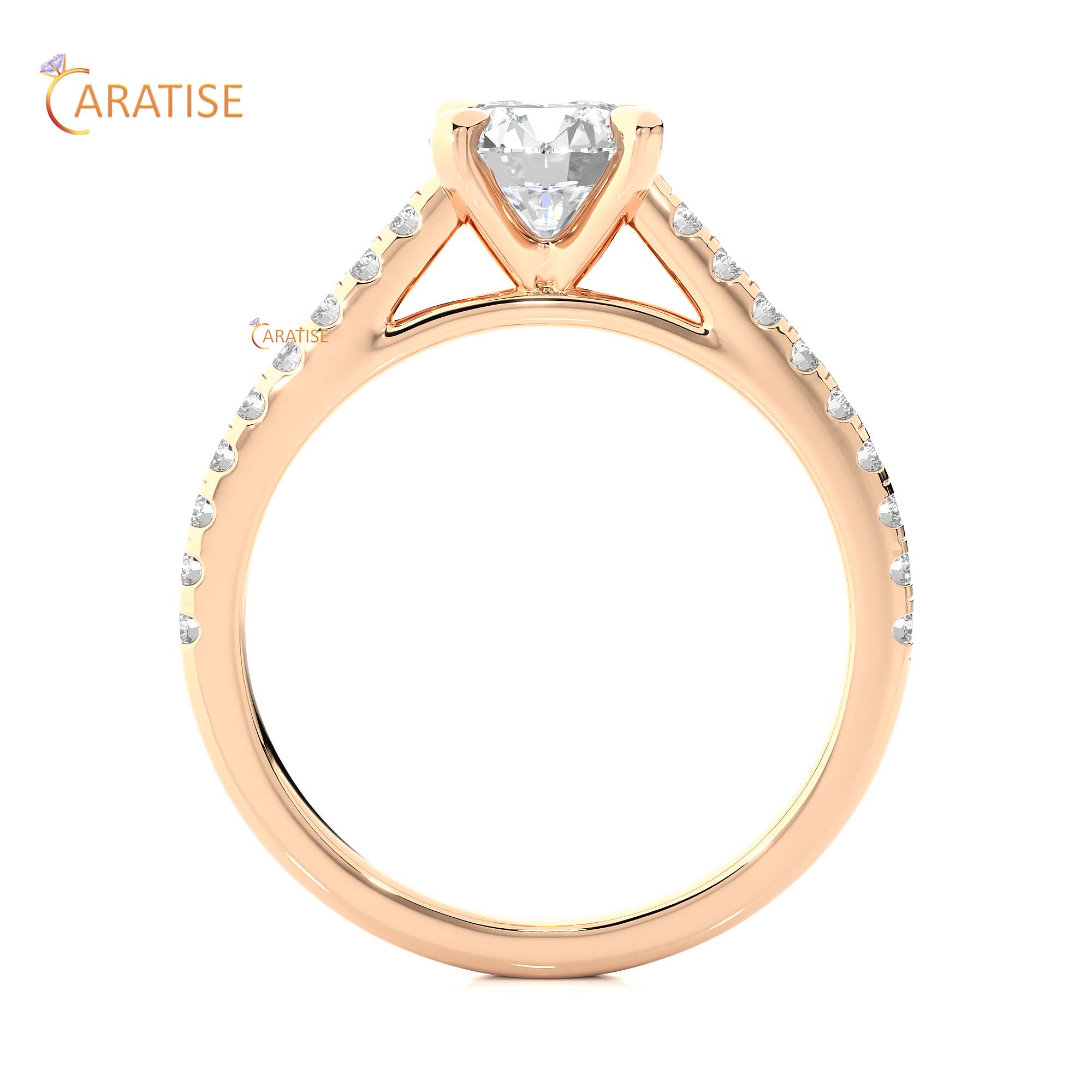 1.36 TDW Round Cut Engagement Moissanite Diamond Ring 925 Silver