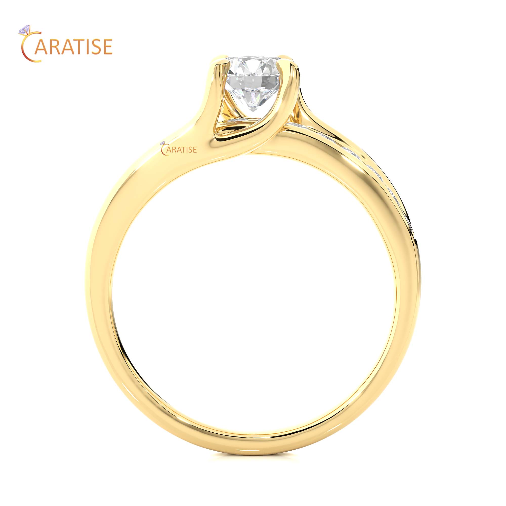 0.97 TDW Round Cut Engagement Moissanite Diamond Ring 925 Silver