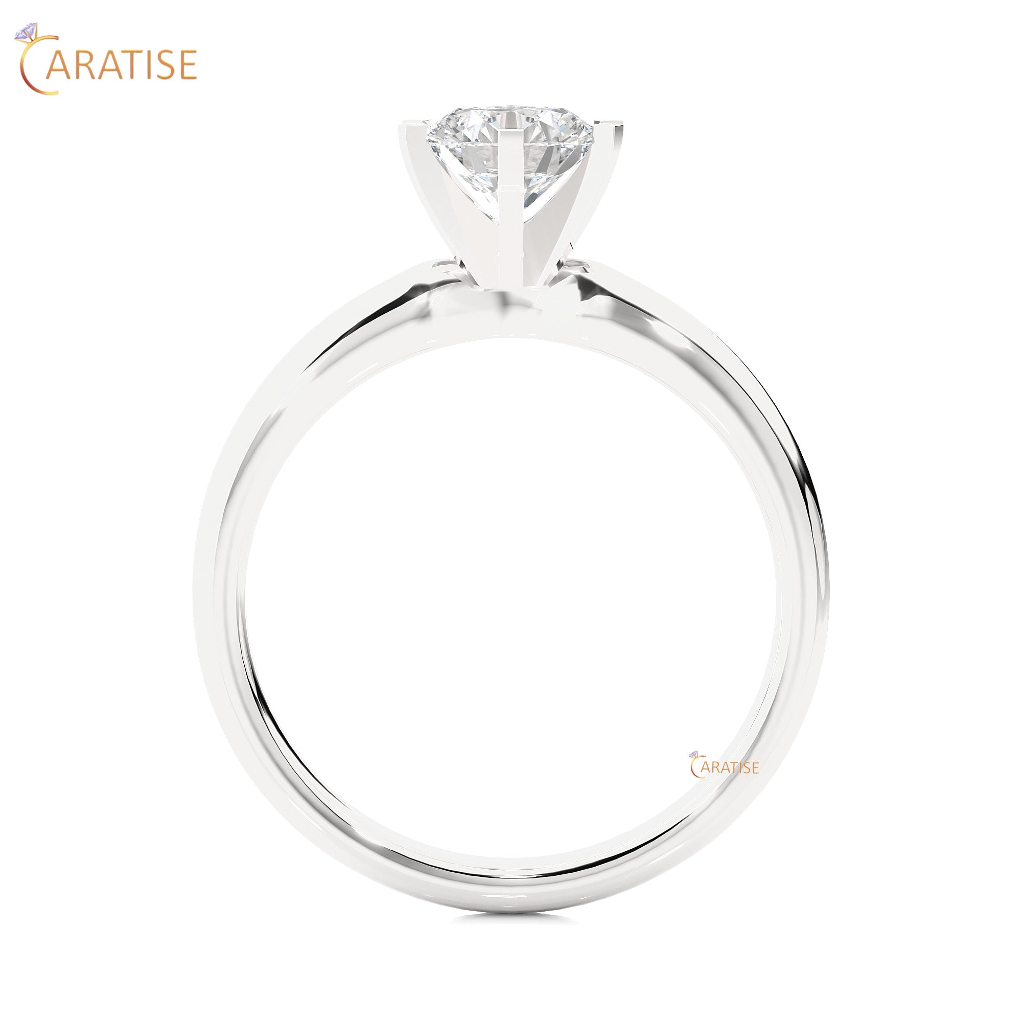 1.18 TDW Round Cut Moissanite Diamond  Solitaire Ring 925 Silver