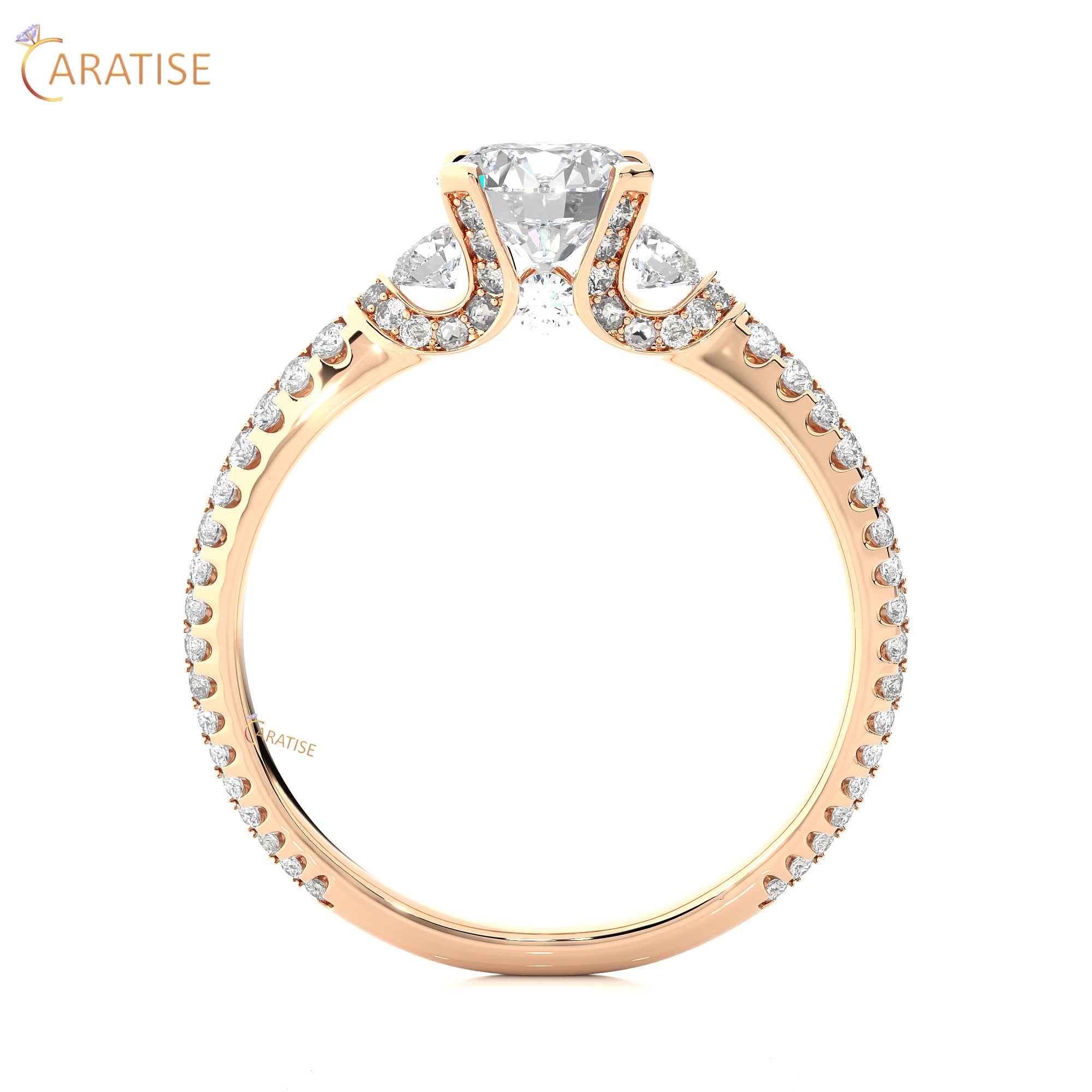 1.44 TDW Round Cut Engagement Moissanite Diamond Ring 925 Silver