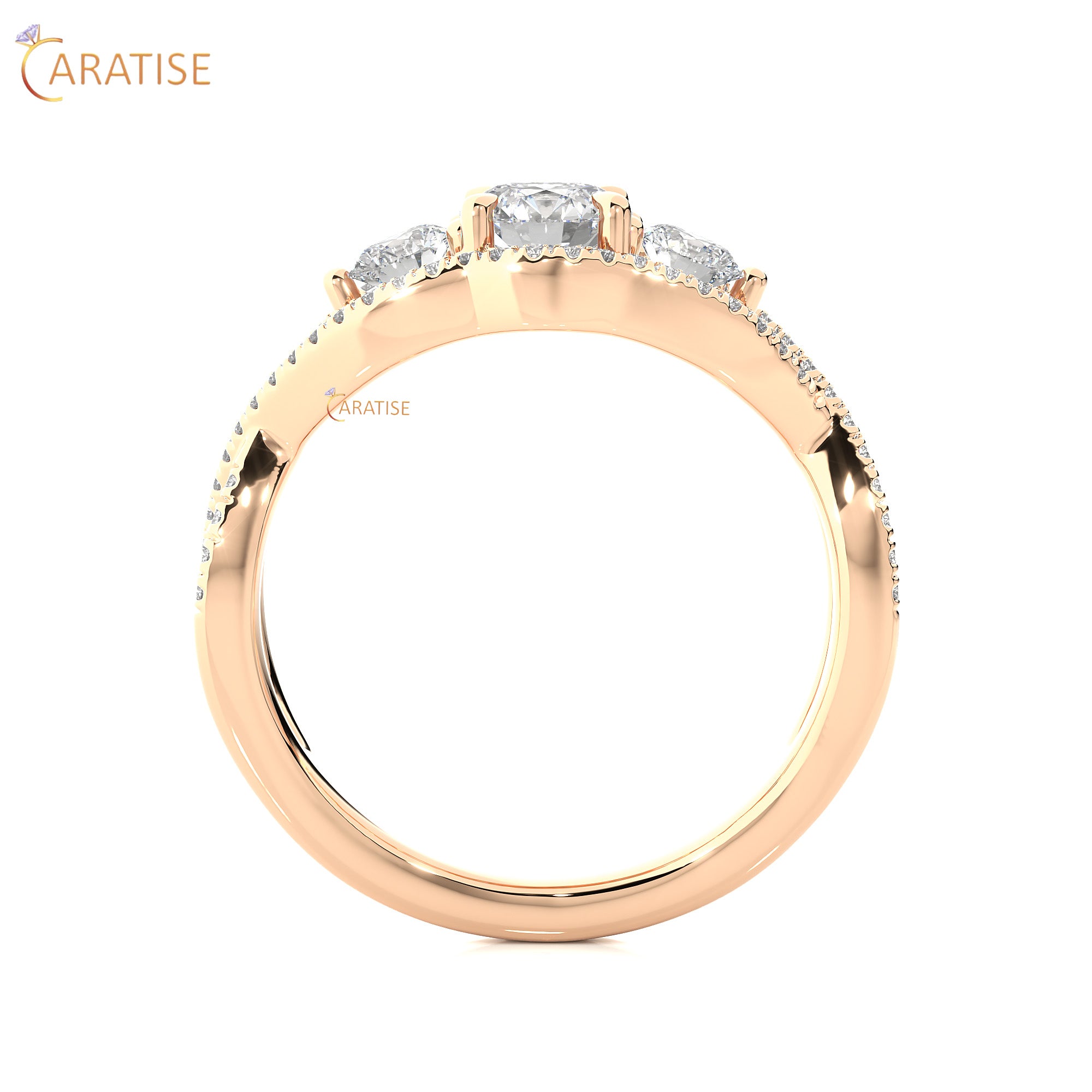 1.07 TDW Round Cut Engagement Moissanite Diamond Ring 925 Silver