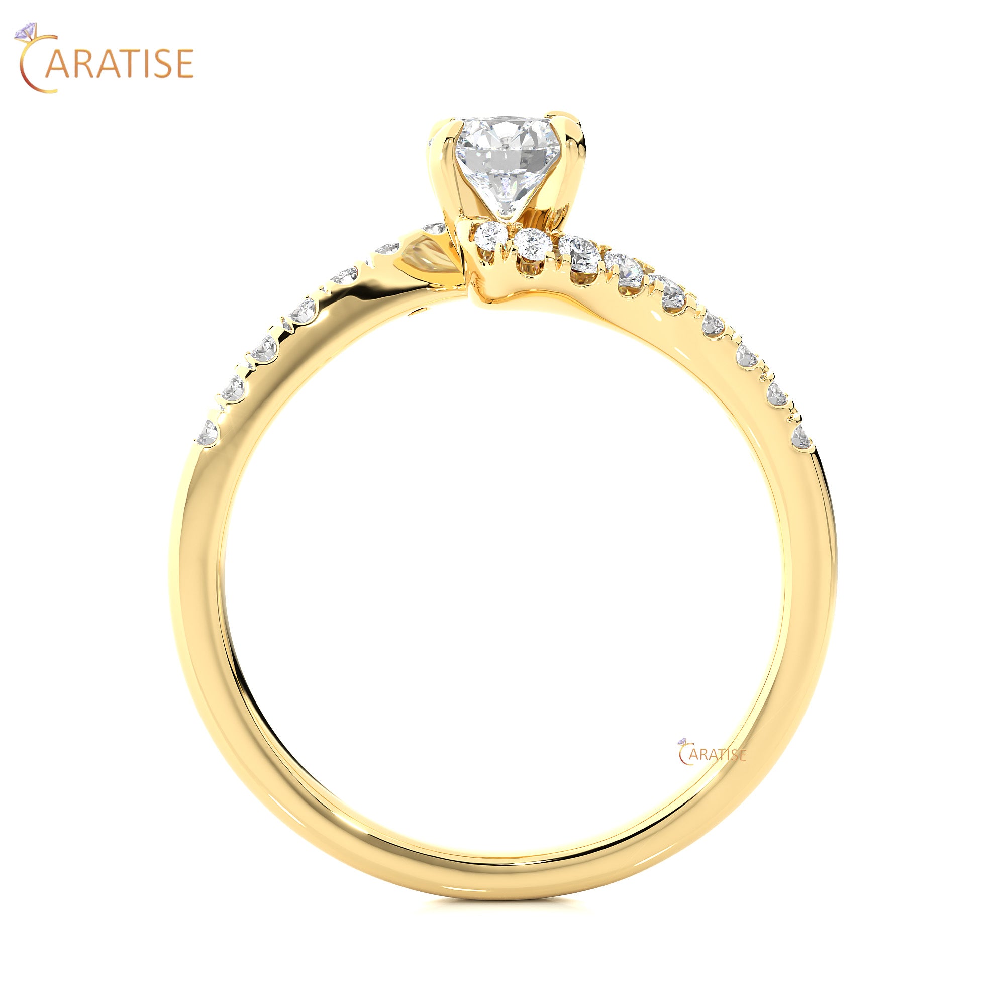 0.67 TDW Round Cut Engagement Moissanite Diamond Ring 925 Silver