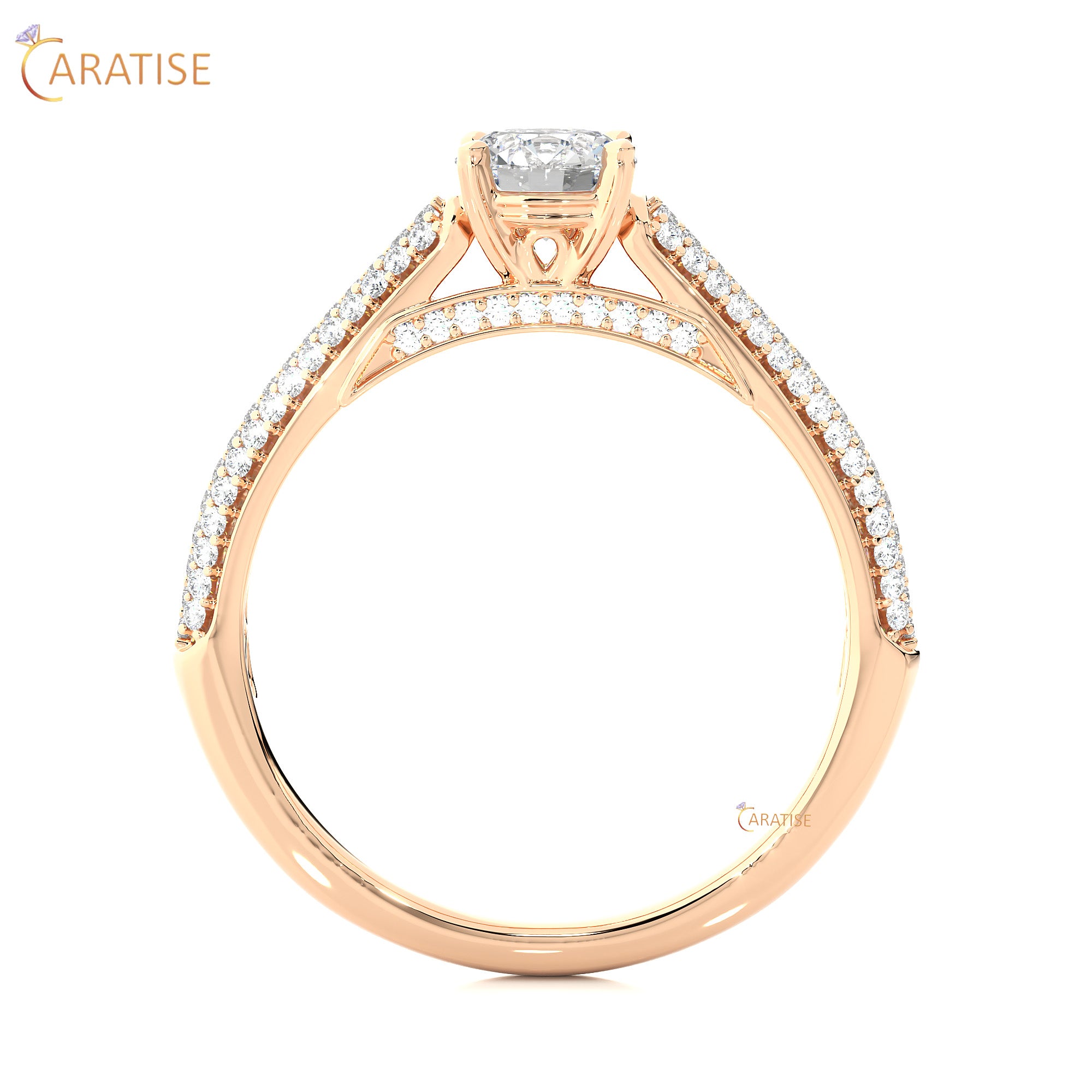 0.95 TDW Round Cut Engagement Moissanite Diamond Ring 925 Silver