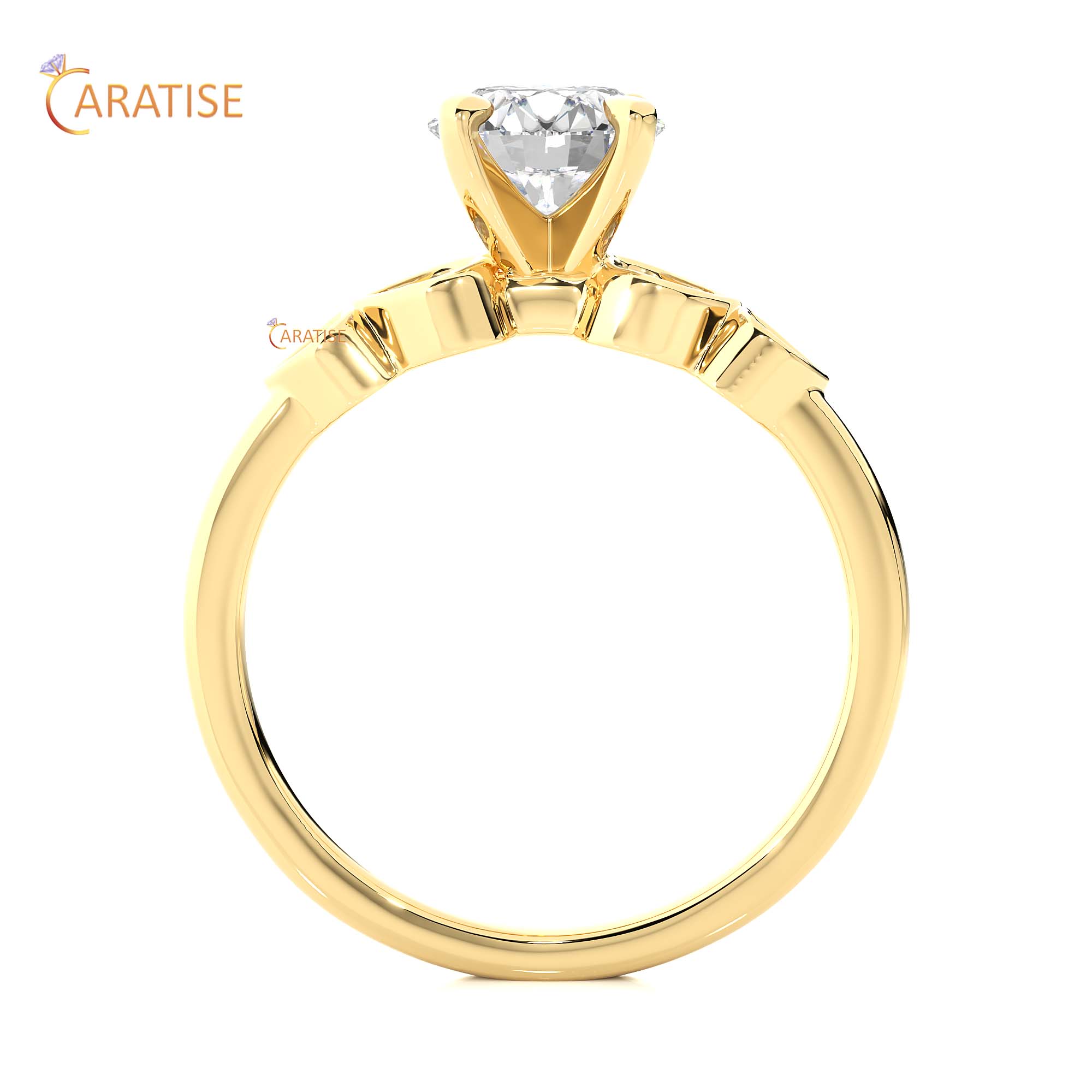 1.21 TDW Round Cut Engagement Moissanite Diamond Ring 925 Silver