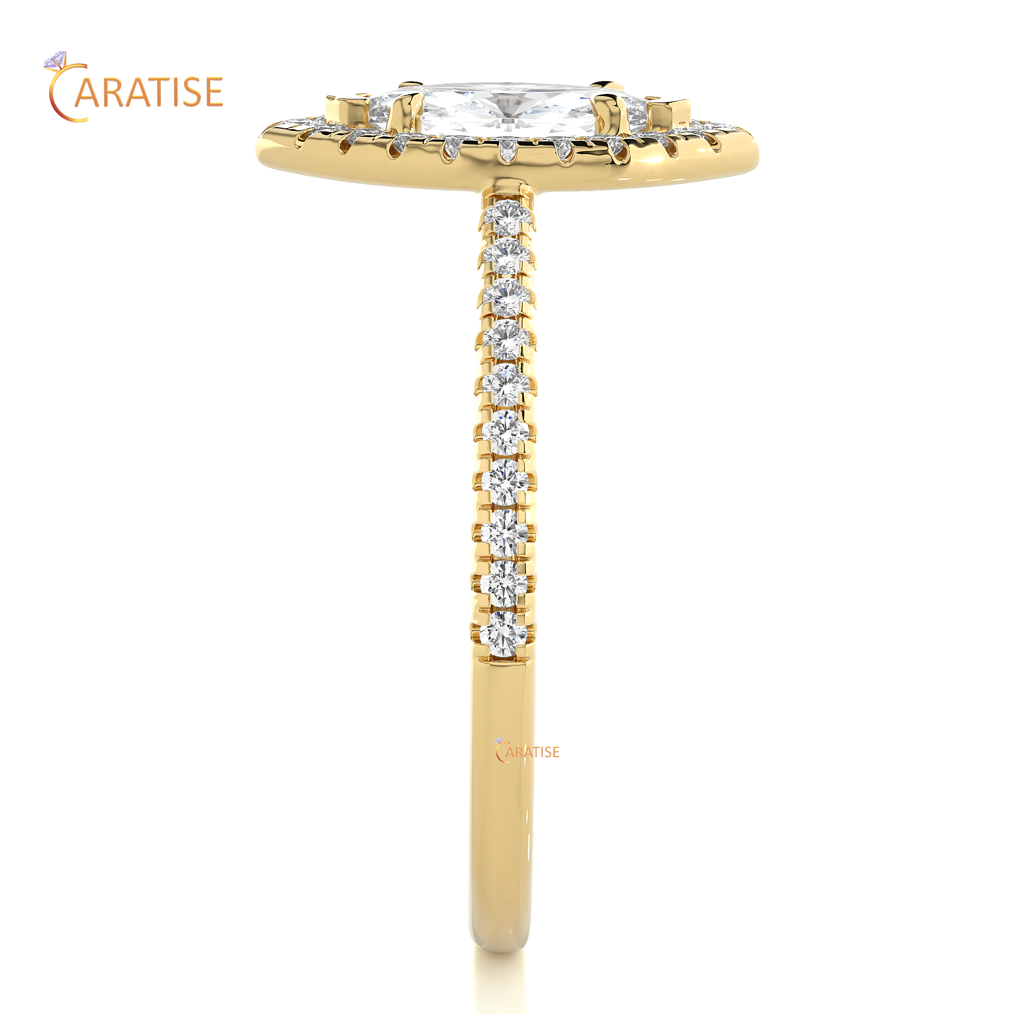 0.89 TDW Round Cut Halo Moissanite Diamond Ring 925 Silver