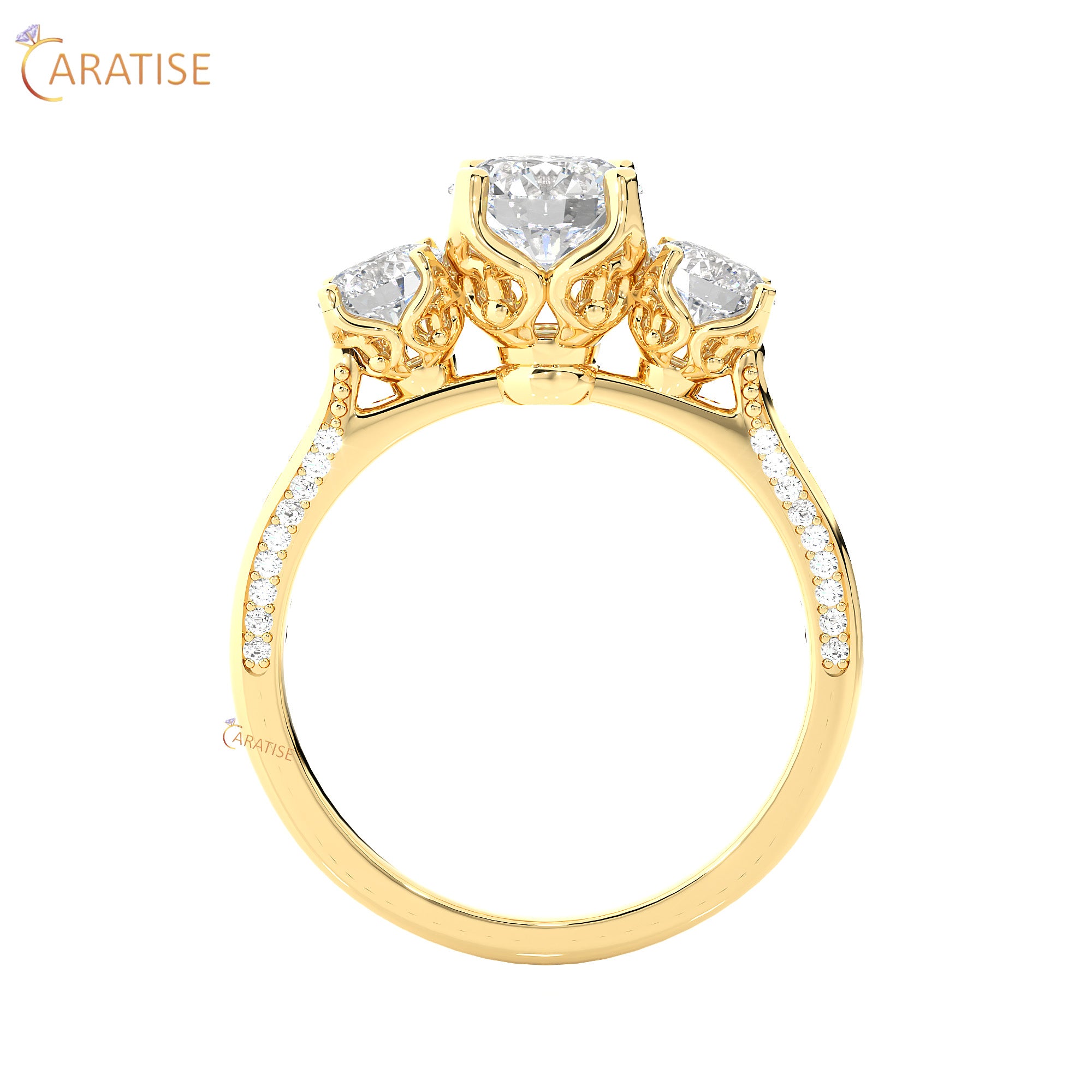 1.90 TDW Round Cut Engagement Moissanite Diamond Ring 925 Silver