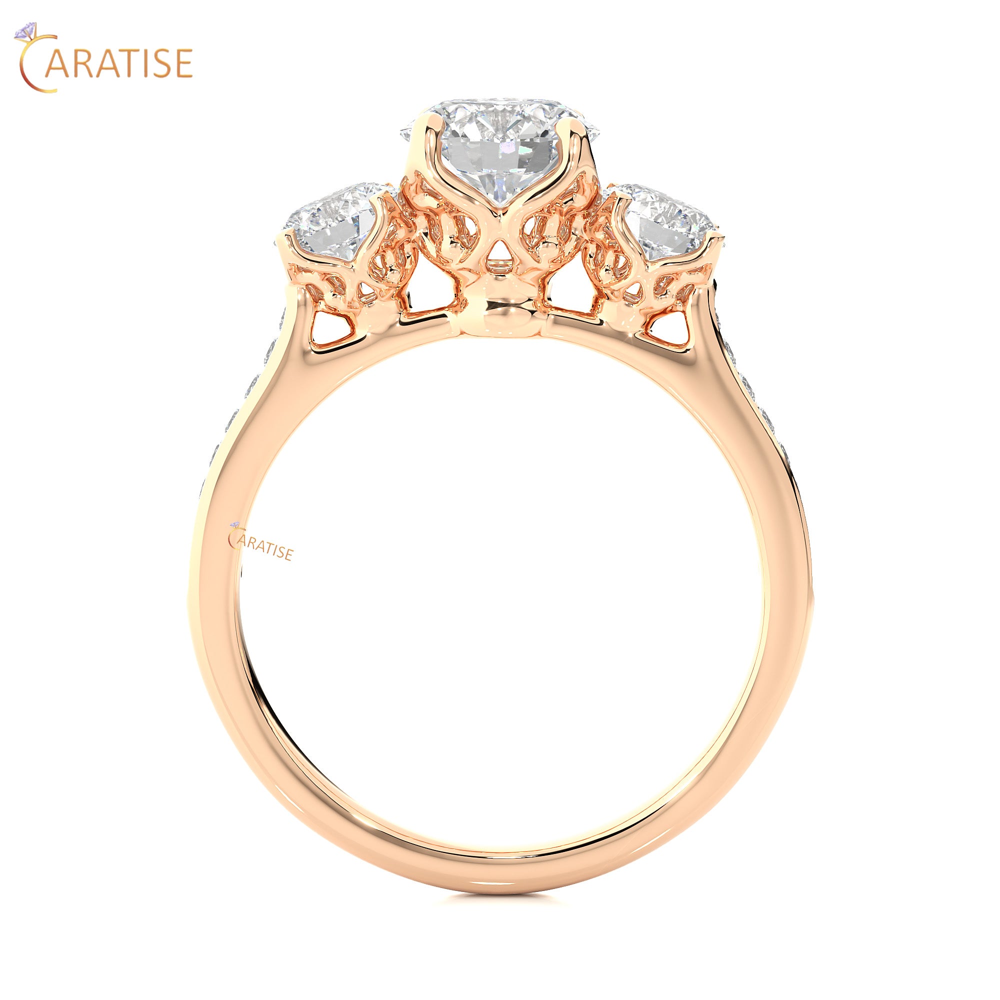 1.80 TDW Round Cut Engagement Moissanite Diamond Ring 925 Silver