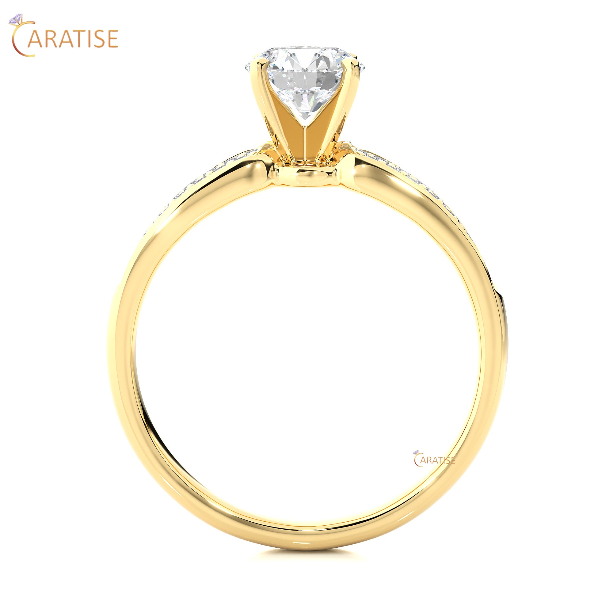 1.02 TDW Round Cut Engagement Moissanite Diamond Ring 925 Silver