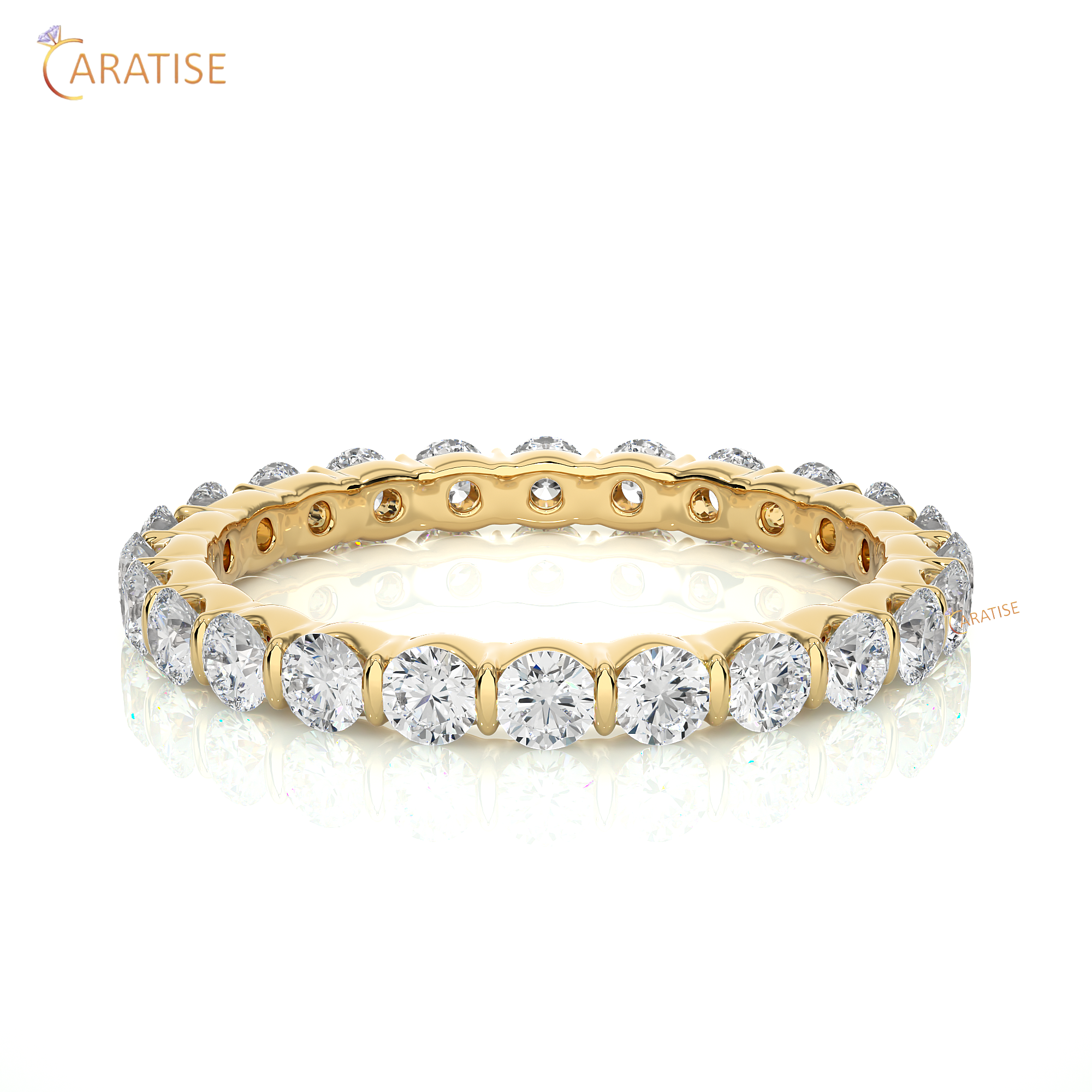 1.09 TDW Round Cut Moissanite Diamond Full Eternity Band 925 Silver