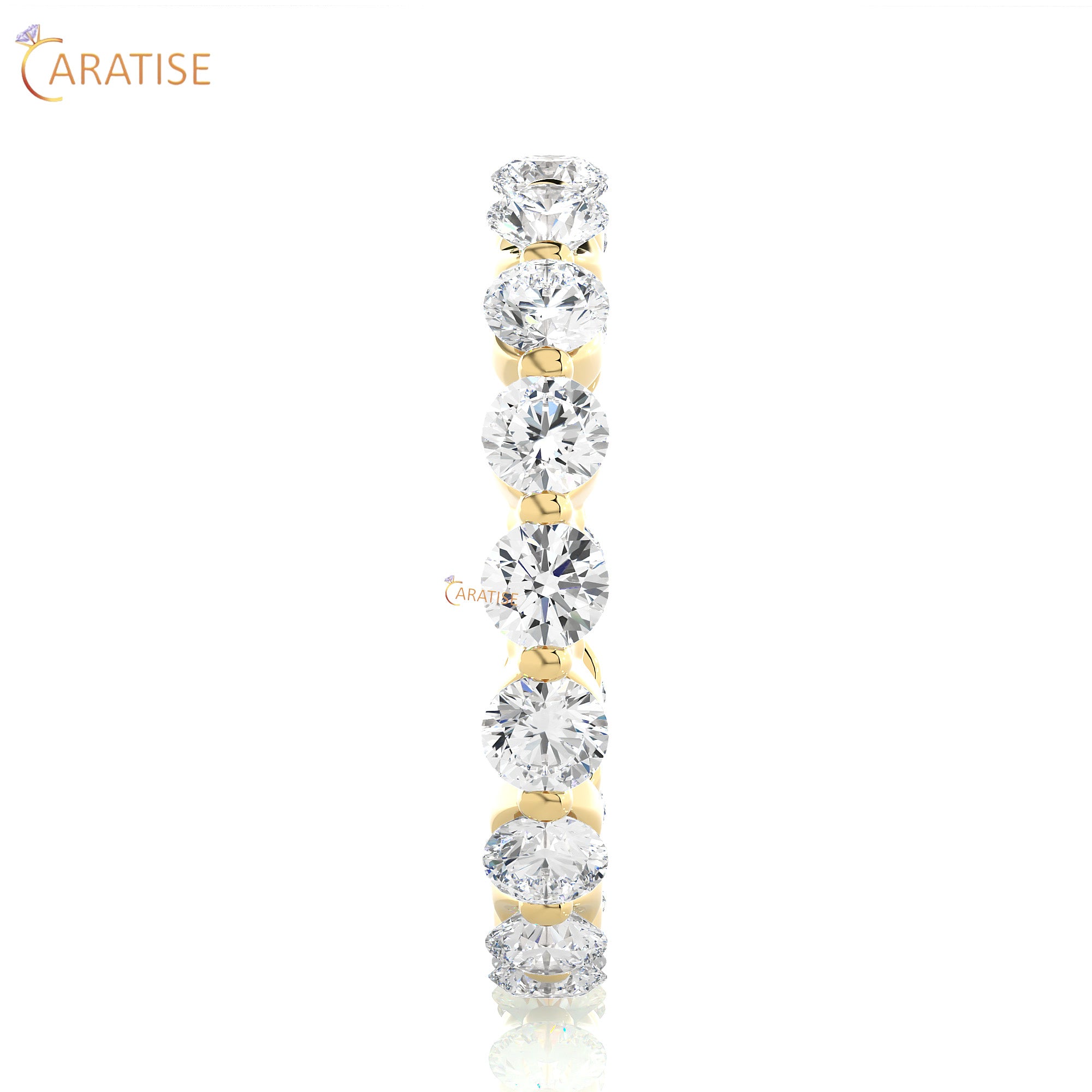 2.01 TDW Round Cut Moissanite Diamond Full Eternity Band 925 Silver