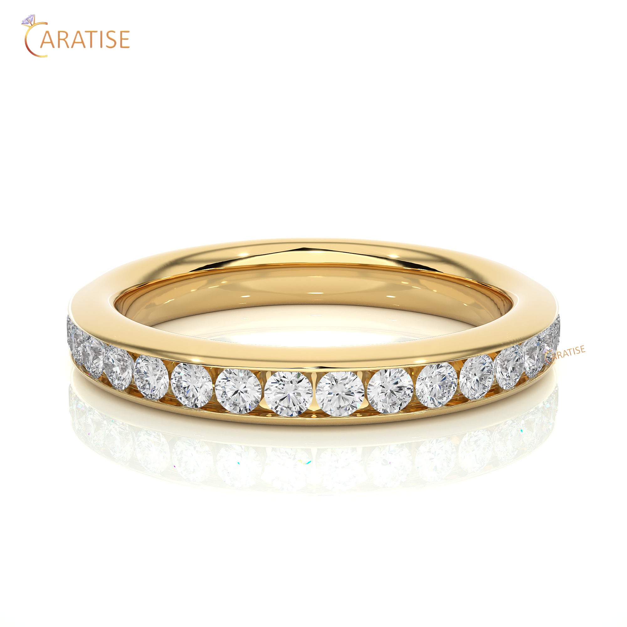 0.96 TDW Round Cut Moissanite Diamond Full Eternity Band 925 Silver