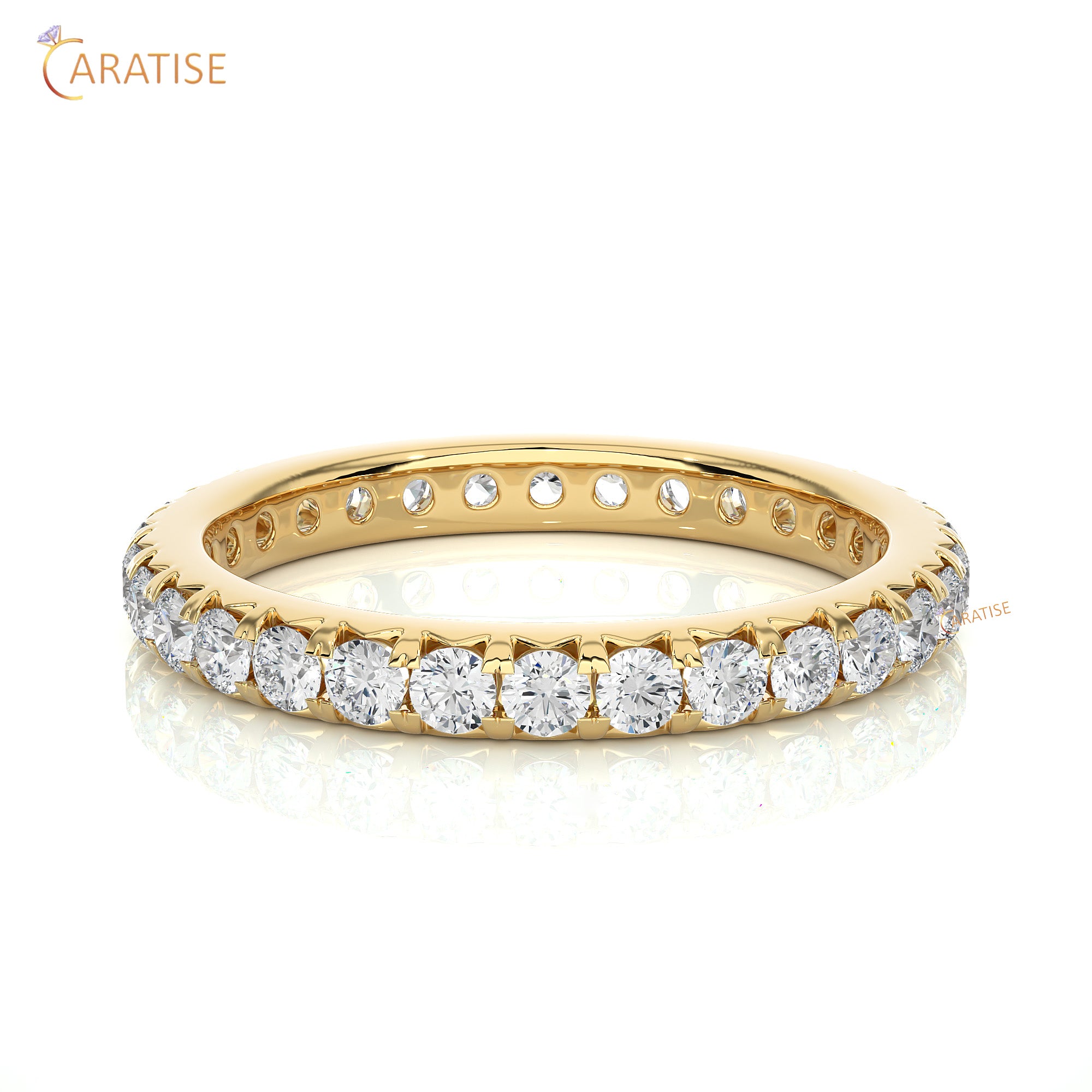 1.04 TDW Round Cut Moissanite Diamond Full Eternity Band 925 Silver