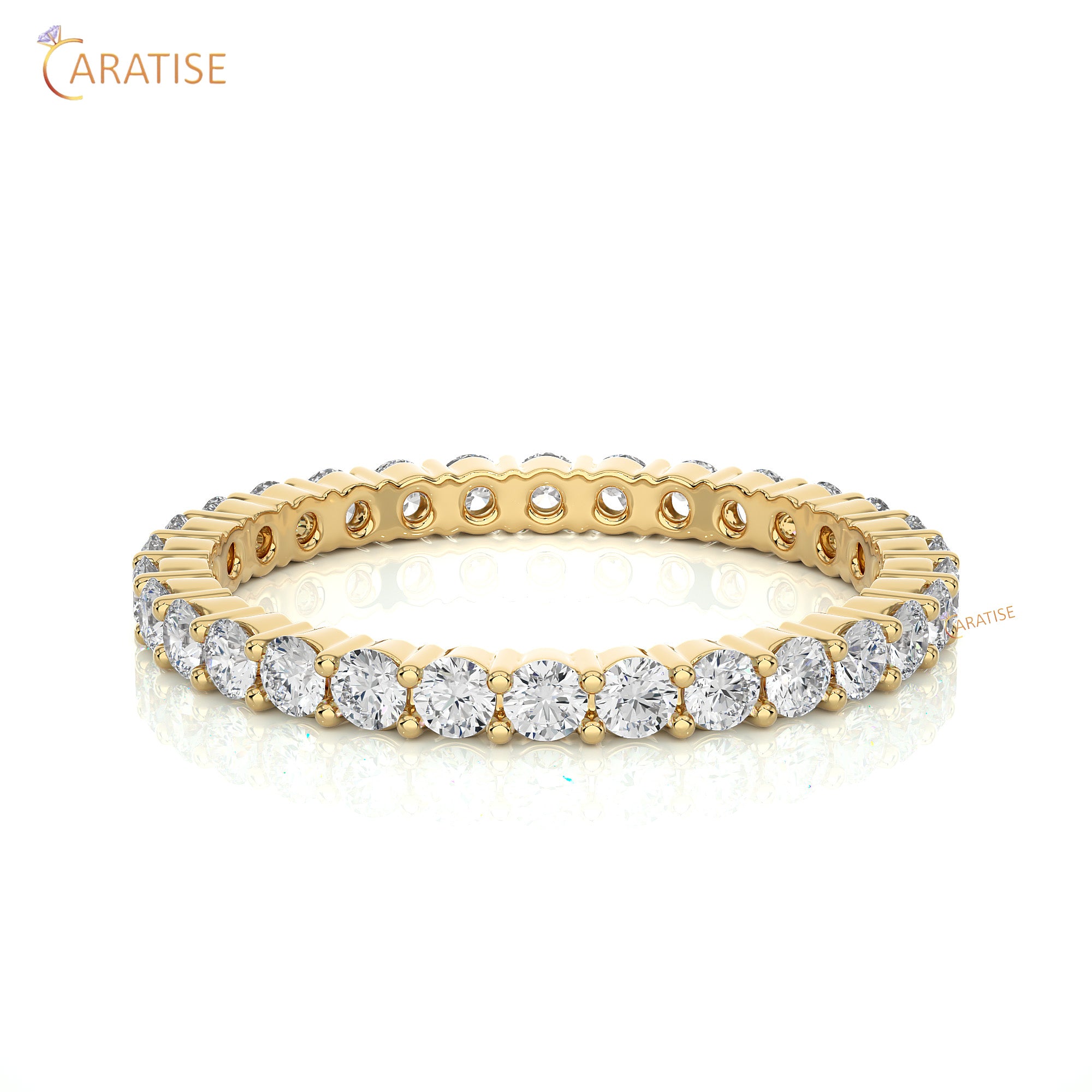 0.90 TDW Round Cut Moissanite Diamond Full Eternity Band 925 Silver