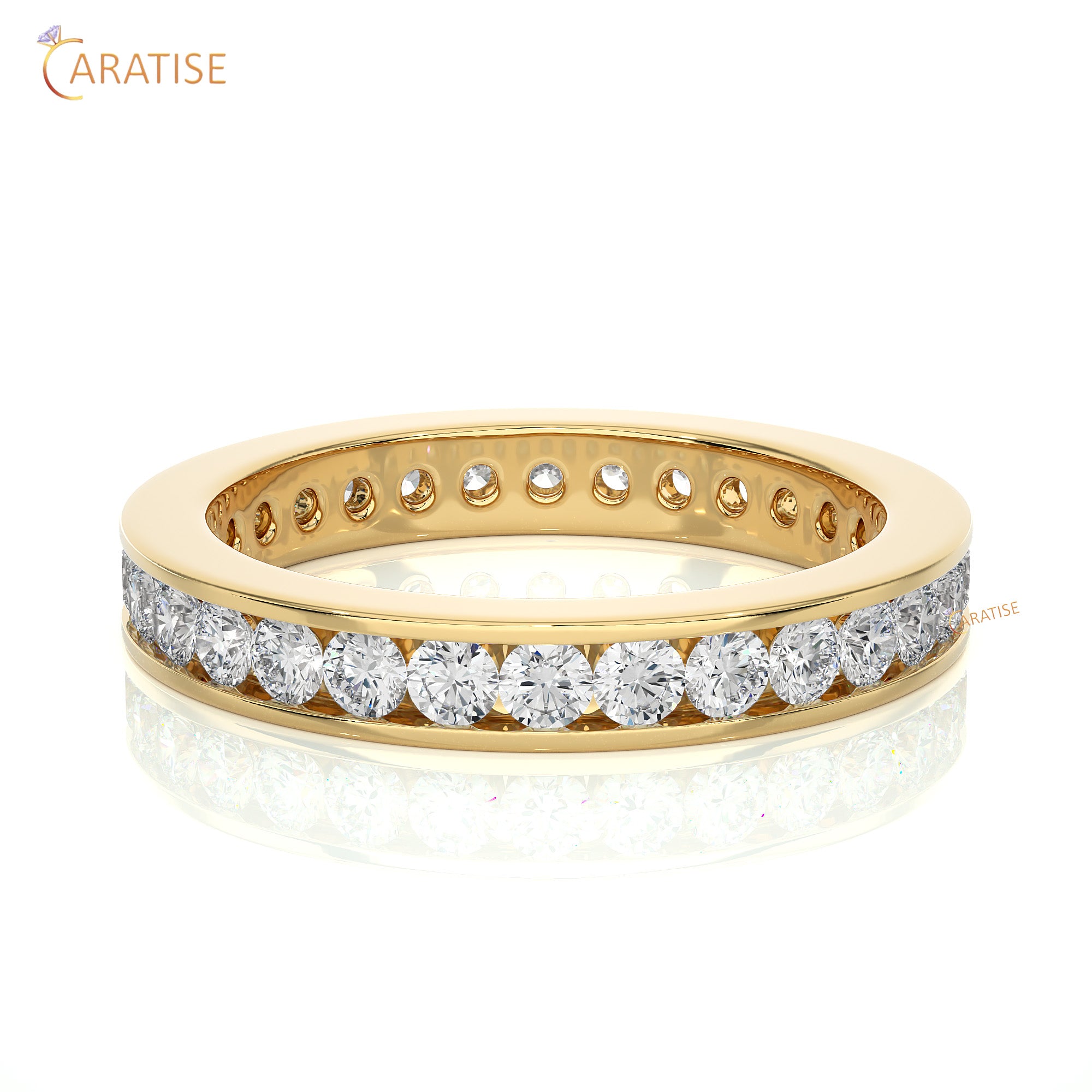 1.20 TDW Round Cut Moissanite Diamond Full Eternity Band 925 Silver