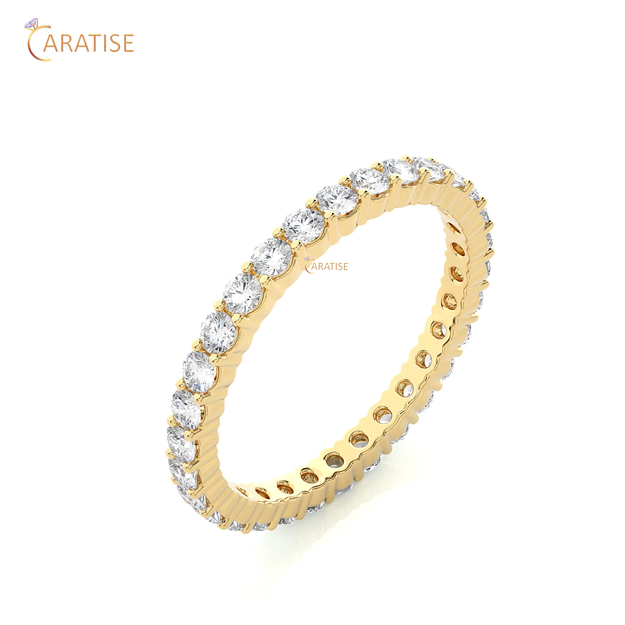 0.90 TDW Round Cut Moissanite Diamond Full Eternity Band 925 Silver