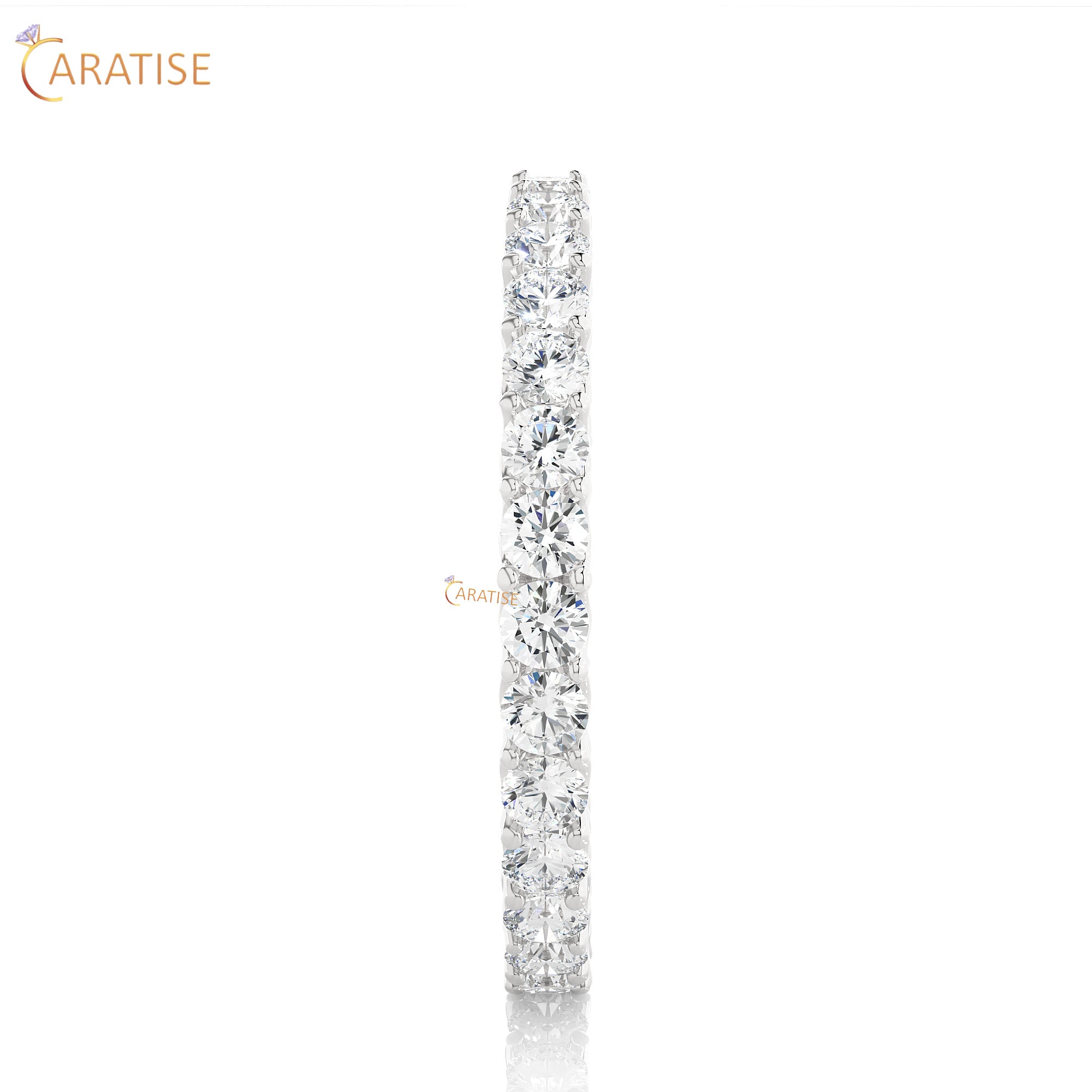 1.20 TDW Round Cut Moissanite Diamond Full Eternity Band 925 Silver