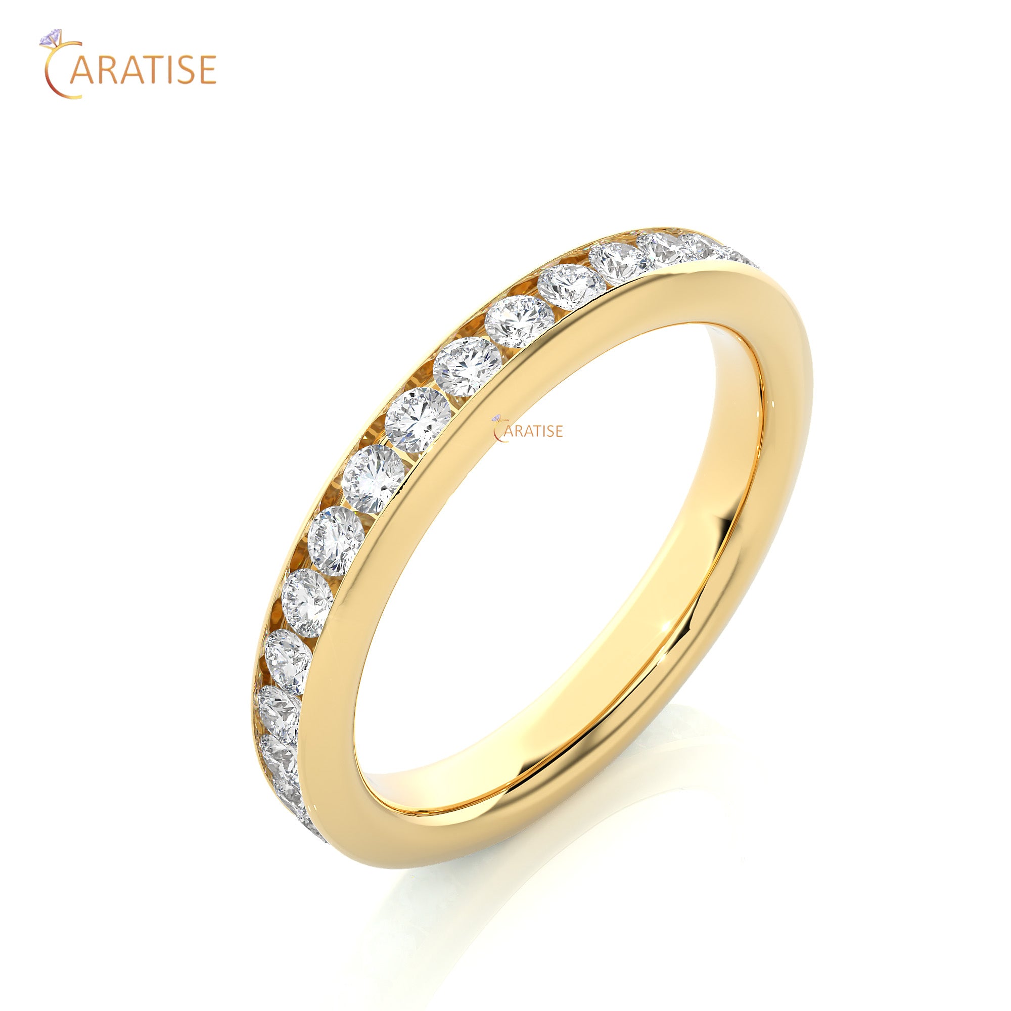 0.96 TDW Round Cut Moissanite Diamond Full Eternity Band 925 Silver