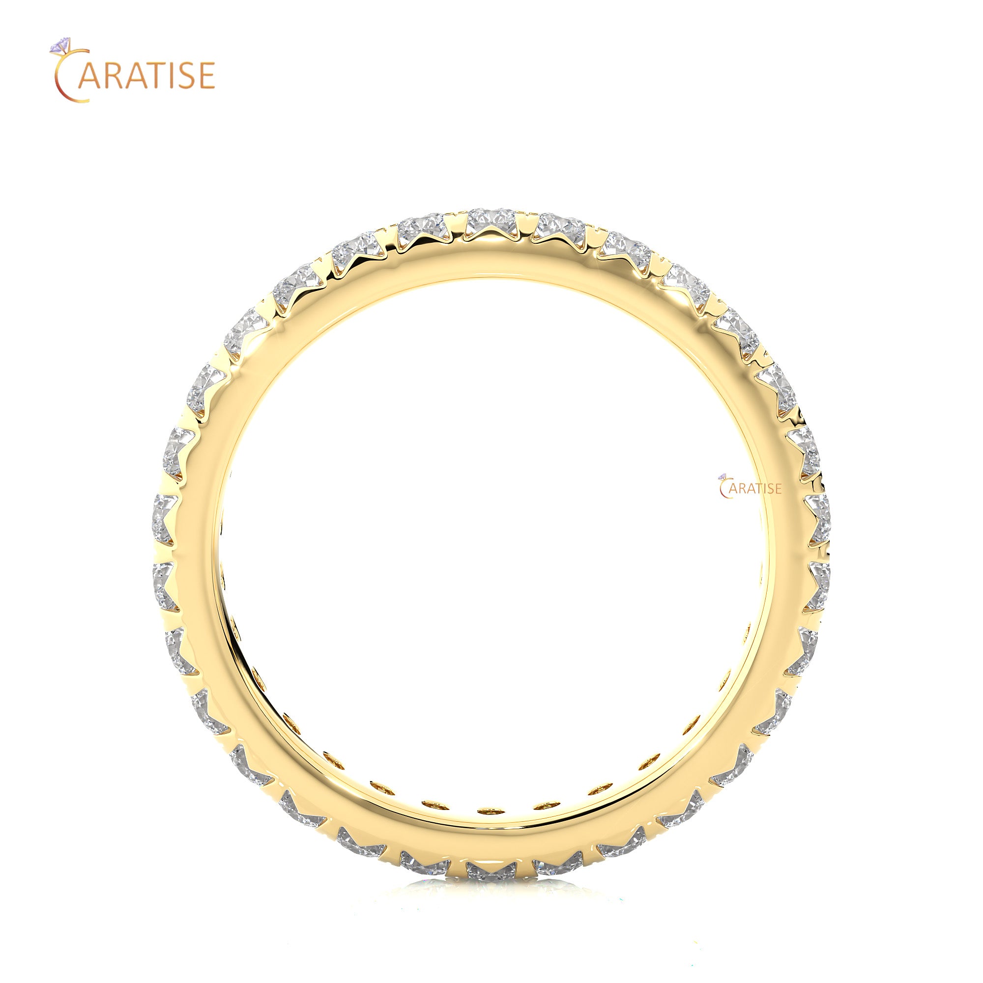 1.04 TDW Round Cut Moissanite Diamond Full Eternity Band 925 Silver