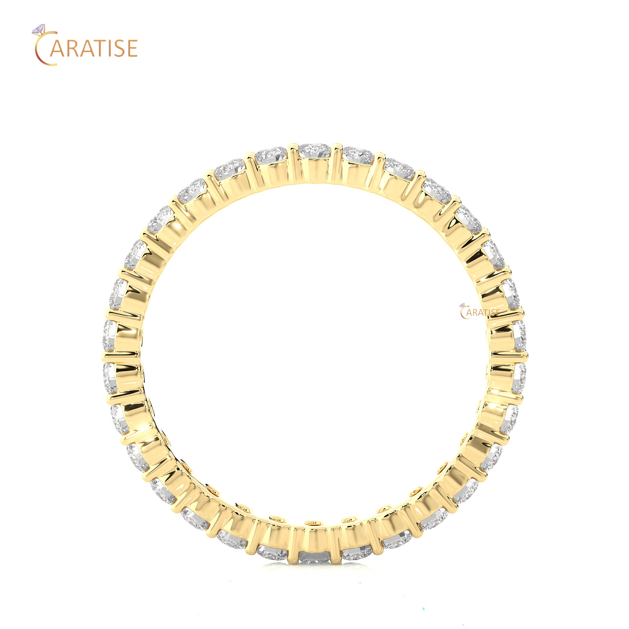 0.90 TDW Round Cut Moissanite Diamond Full Eternity Band 925 Silver