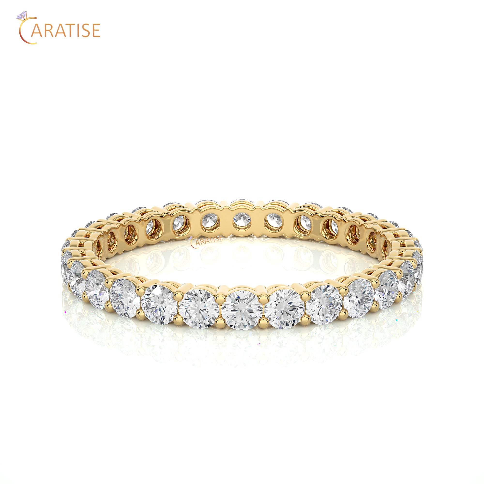 1.12 TDW Round Cut Diamond Full Eternity Band 925 Silver