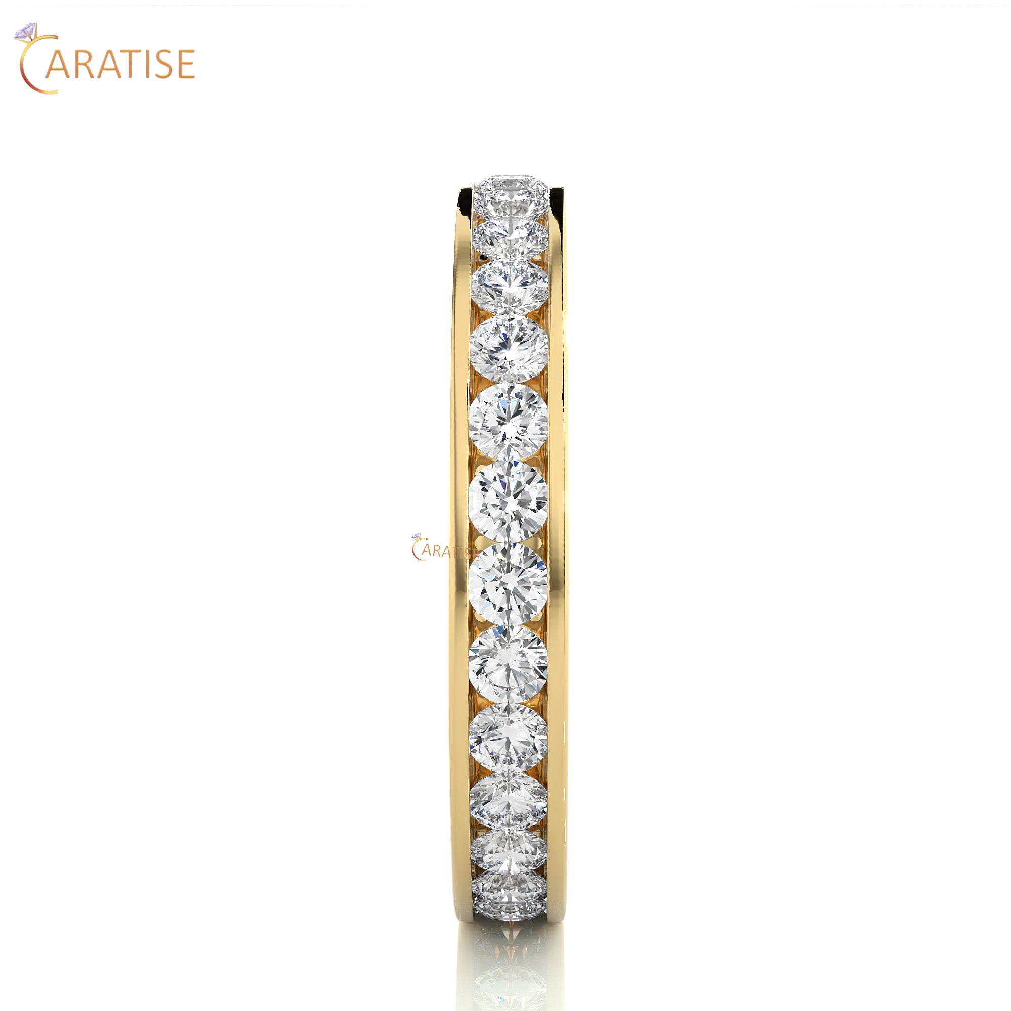 1.20 TDW Round Cut Moissanite Diamond Full Eternity Band 925 Silver