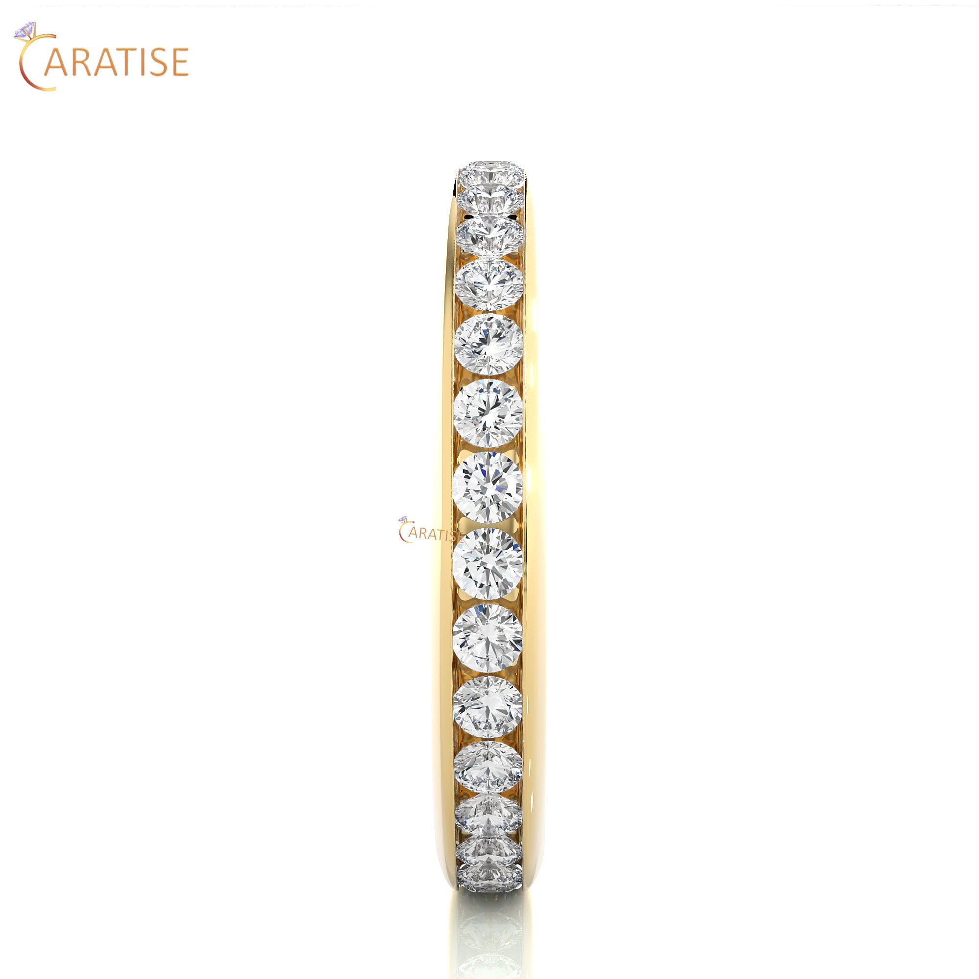 0.96 TDW Round Cut Moissanite Diamond Full Eternity Band 925 Silver