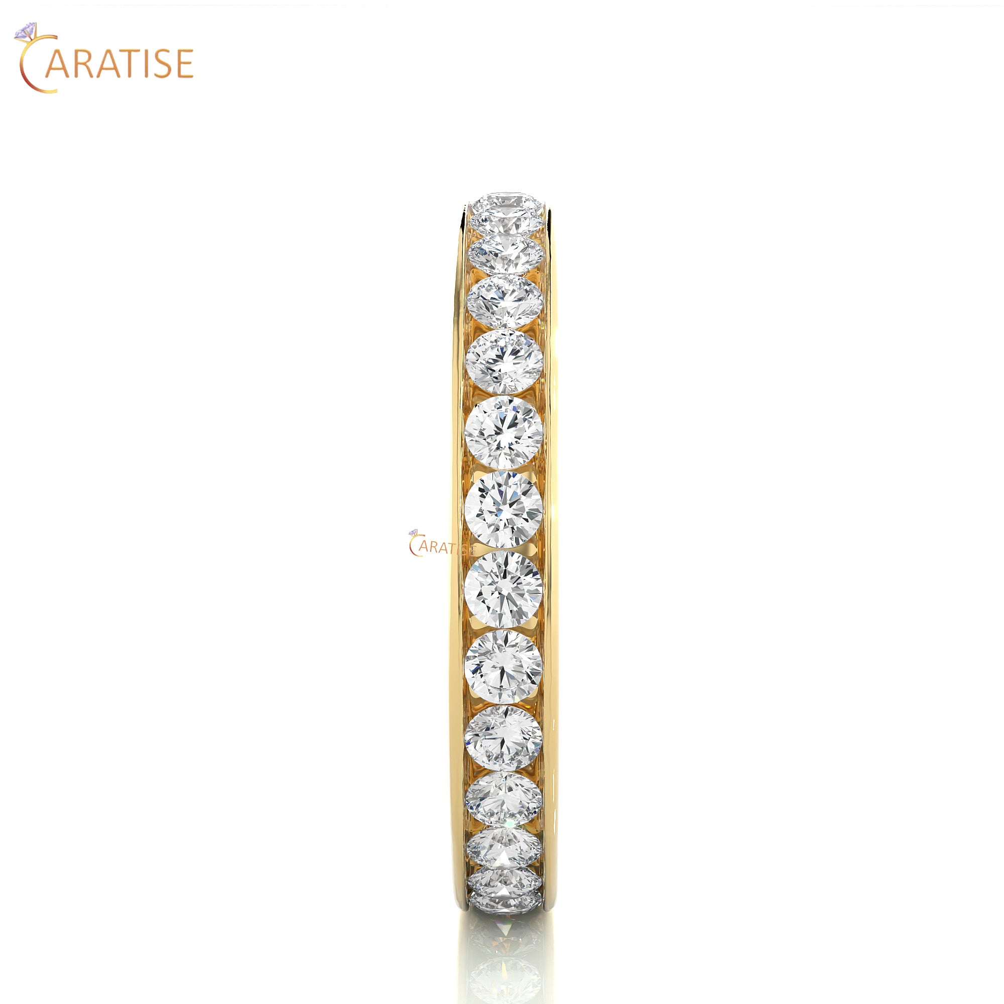 1.04 TDW Round Cut Moissanite Diamond Full Eternity Band 925 Silver
