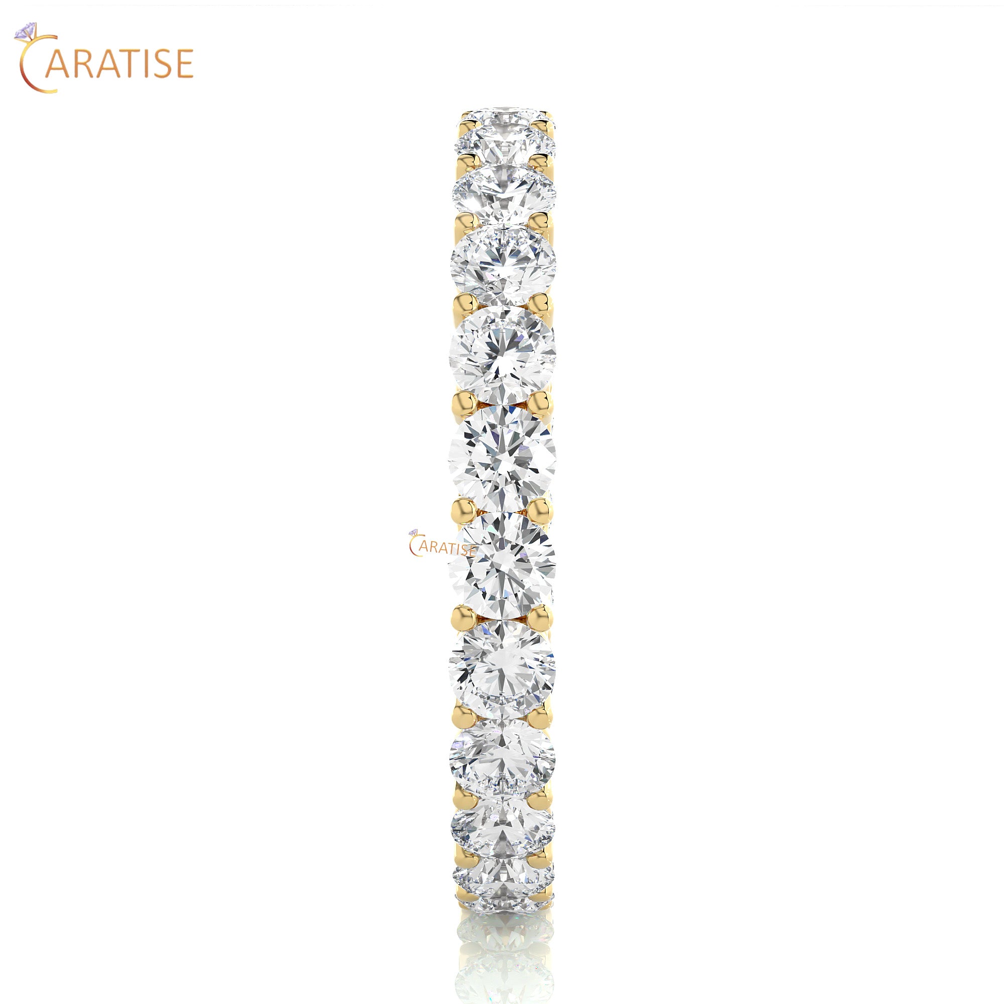 2.28 TDW Round Cut Moissanite Diamond Full Eternity Band 925 Silver