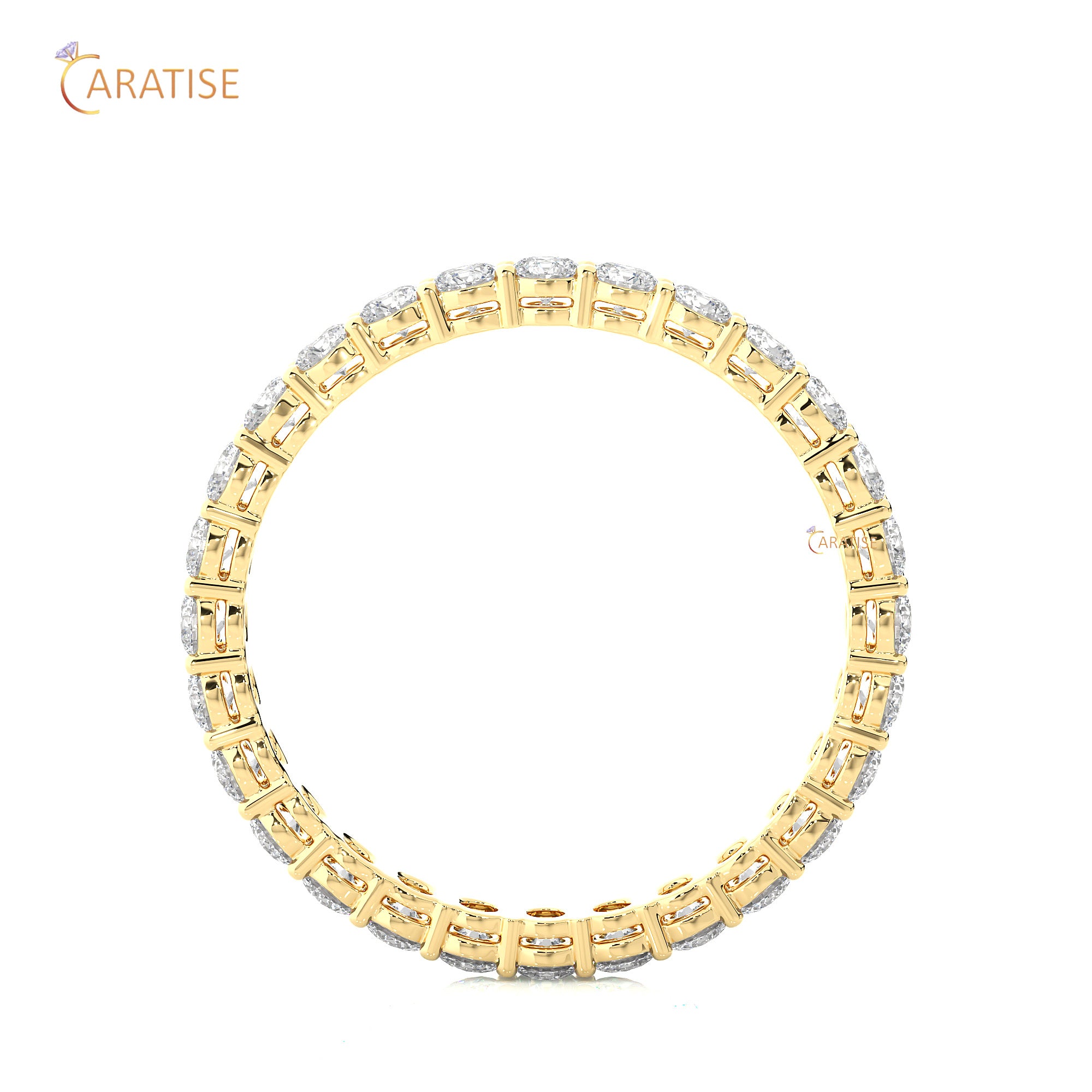 1.12 TDW Round Cut Diamond Full Eternity Band 925 Silver