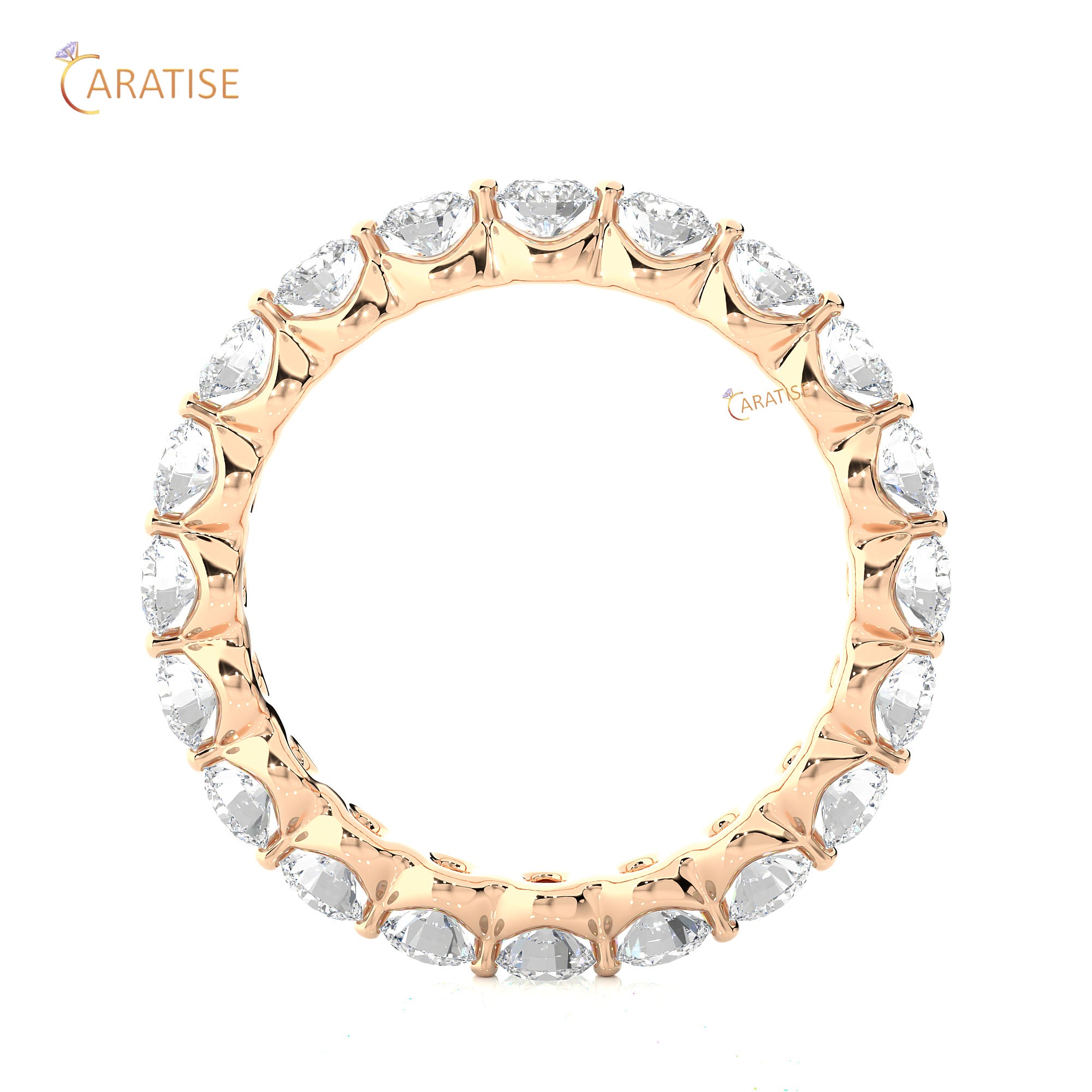 2.03 TDW Round Cut Moissanite Diamond Full Eternity Band 925 Silver