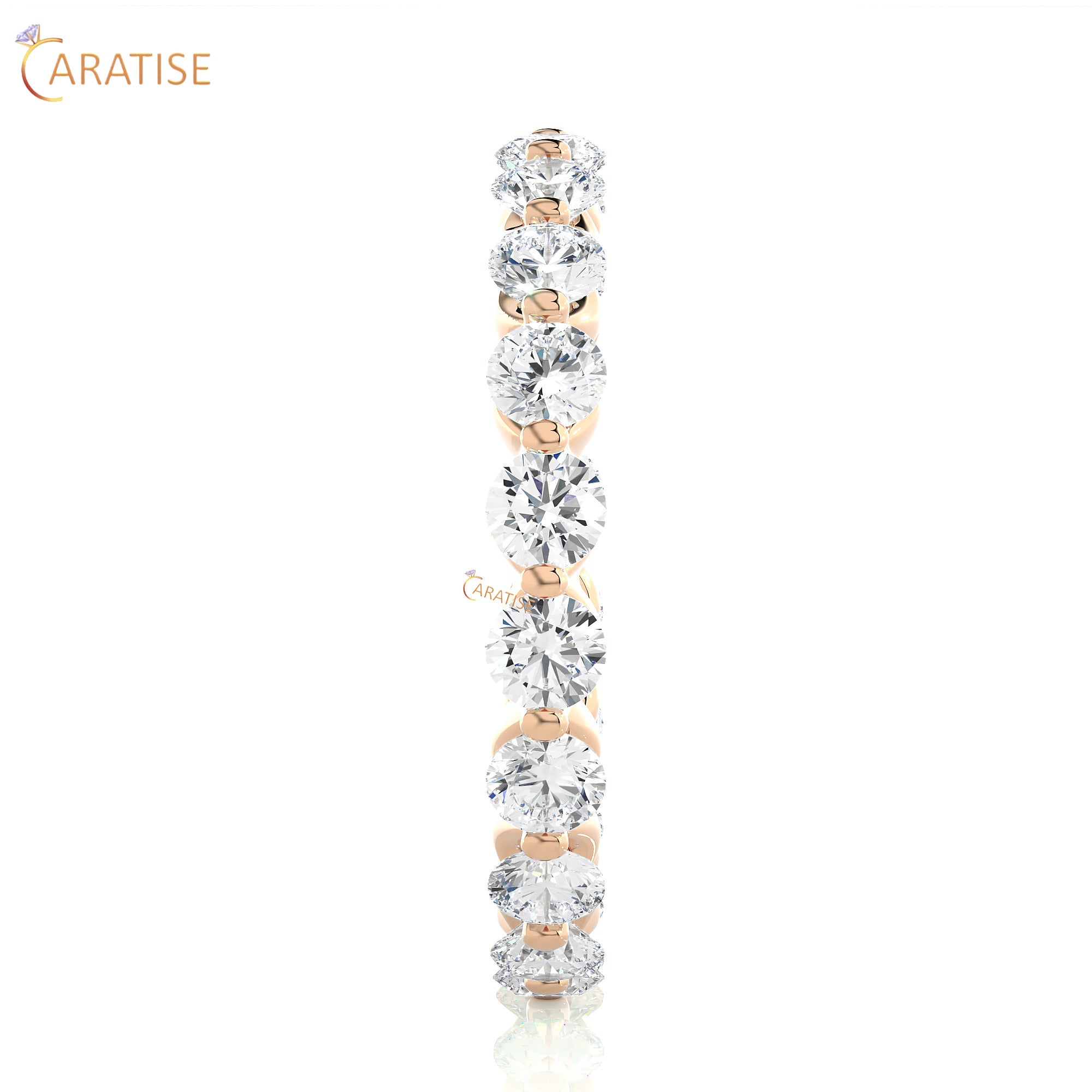 2.03 TDW Round Cut Moissanite Diamond Full Eternity Band 925 Silver