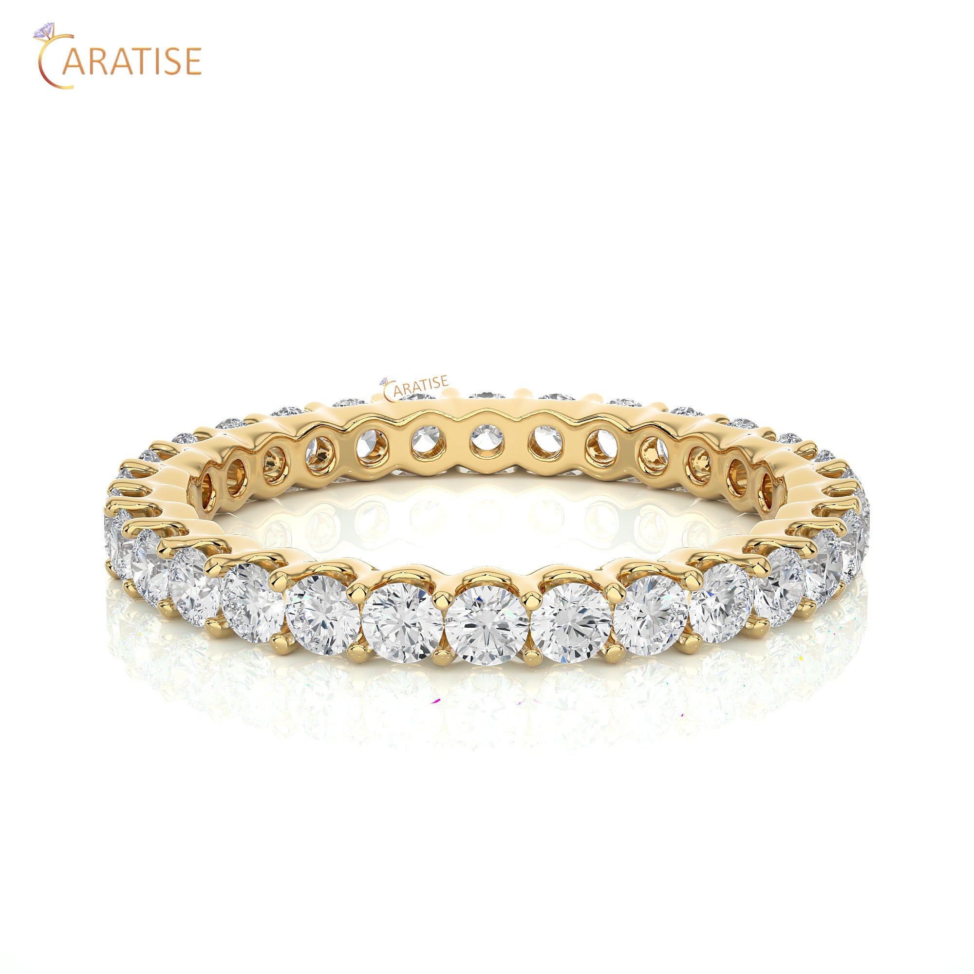 1.20 TDW Round Cut Moissanite Diamond Full Eternity Band 925 Silver