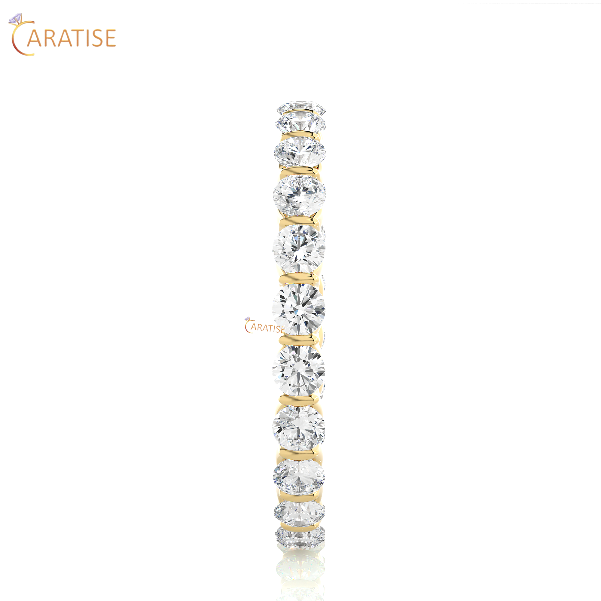 1.09 TDW Round Cut Moissanite Diamond Full Eternity Band 925 Silver