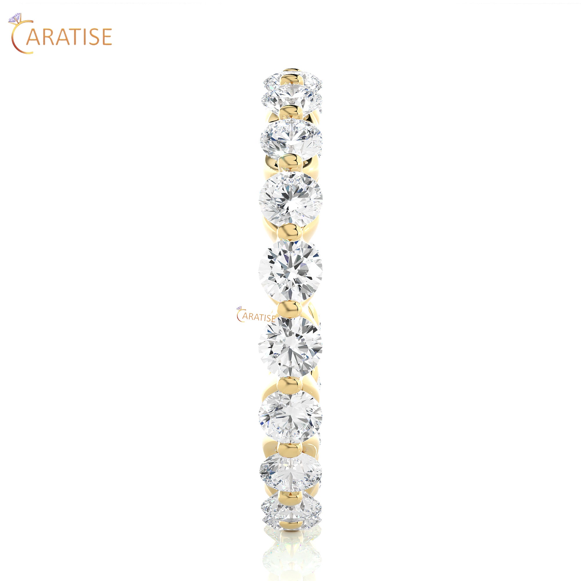 2.03 TDW Round Cut Moissanite Diamond Full Eternity Band 925 Silver