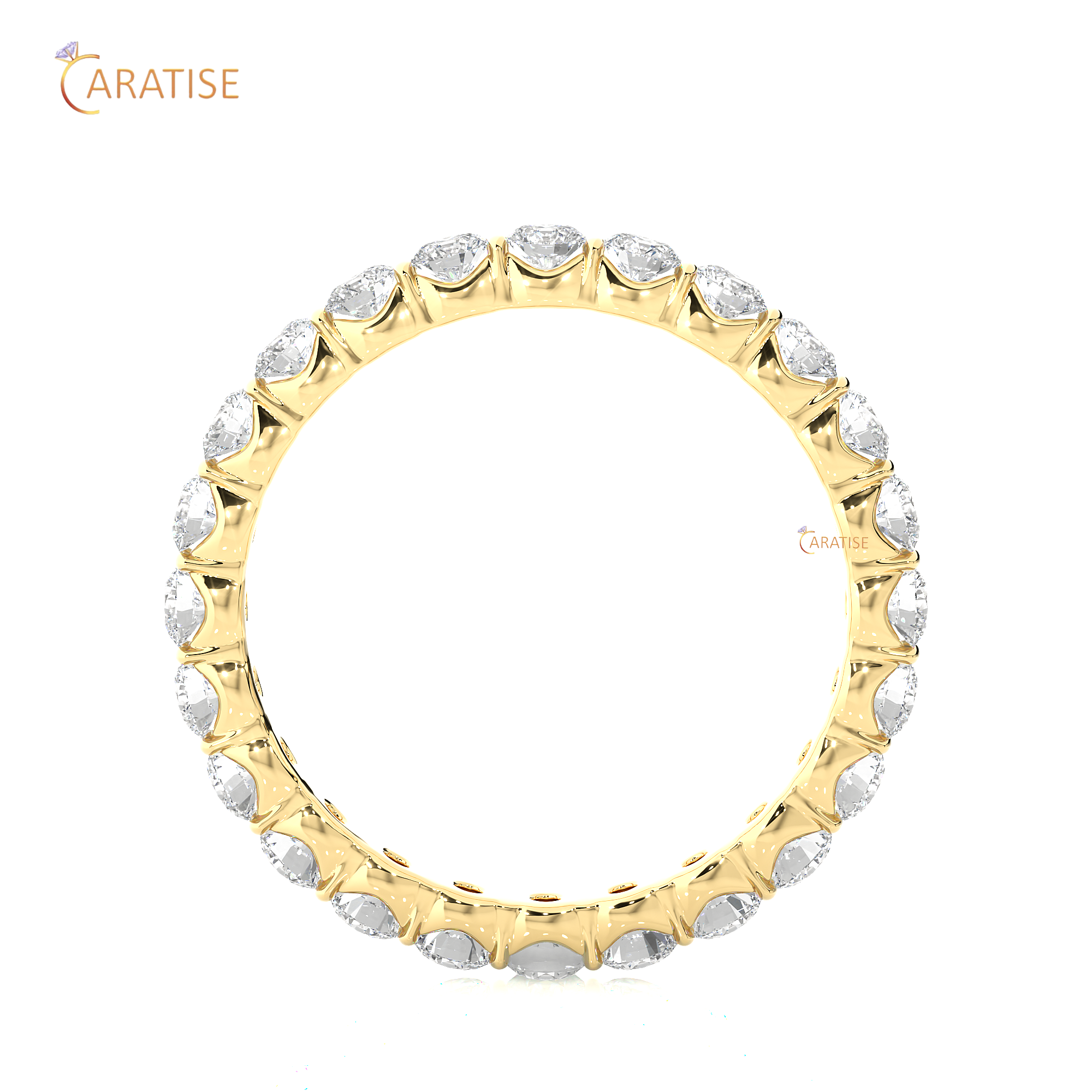 1.09 TDW Round Cut Moissanite Diamond Full Eternity Band 925 Silver