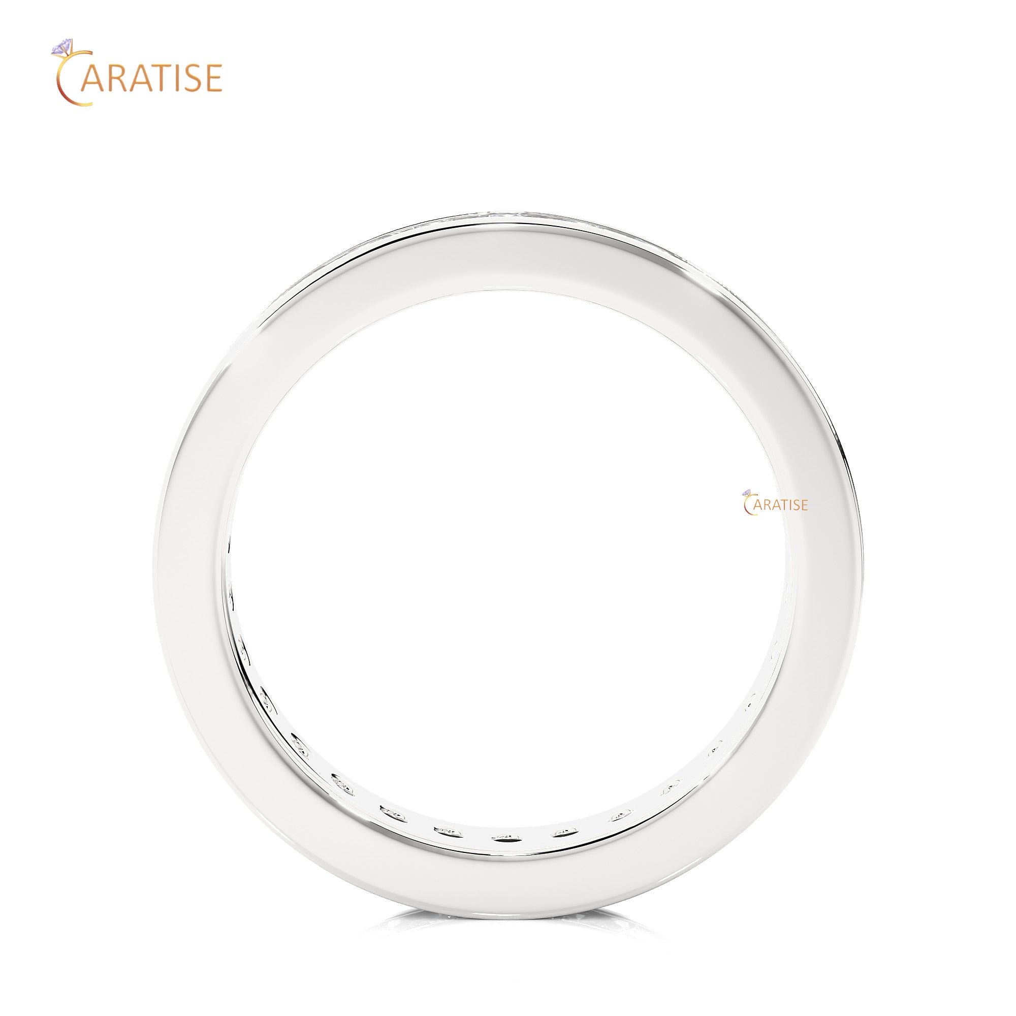 1.20 TDW Round Cut Moissanite Diamond Full Eternity Band 925 Silver